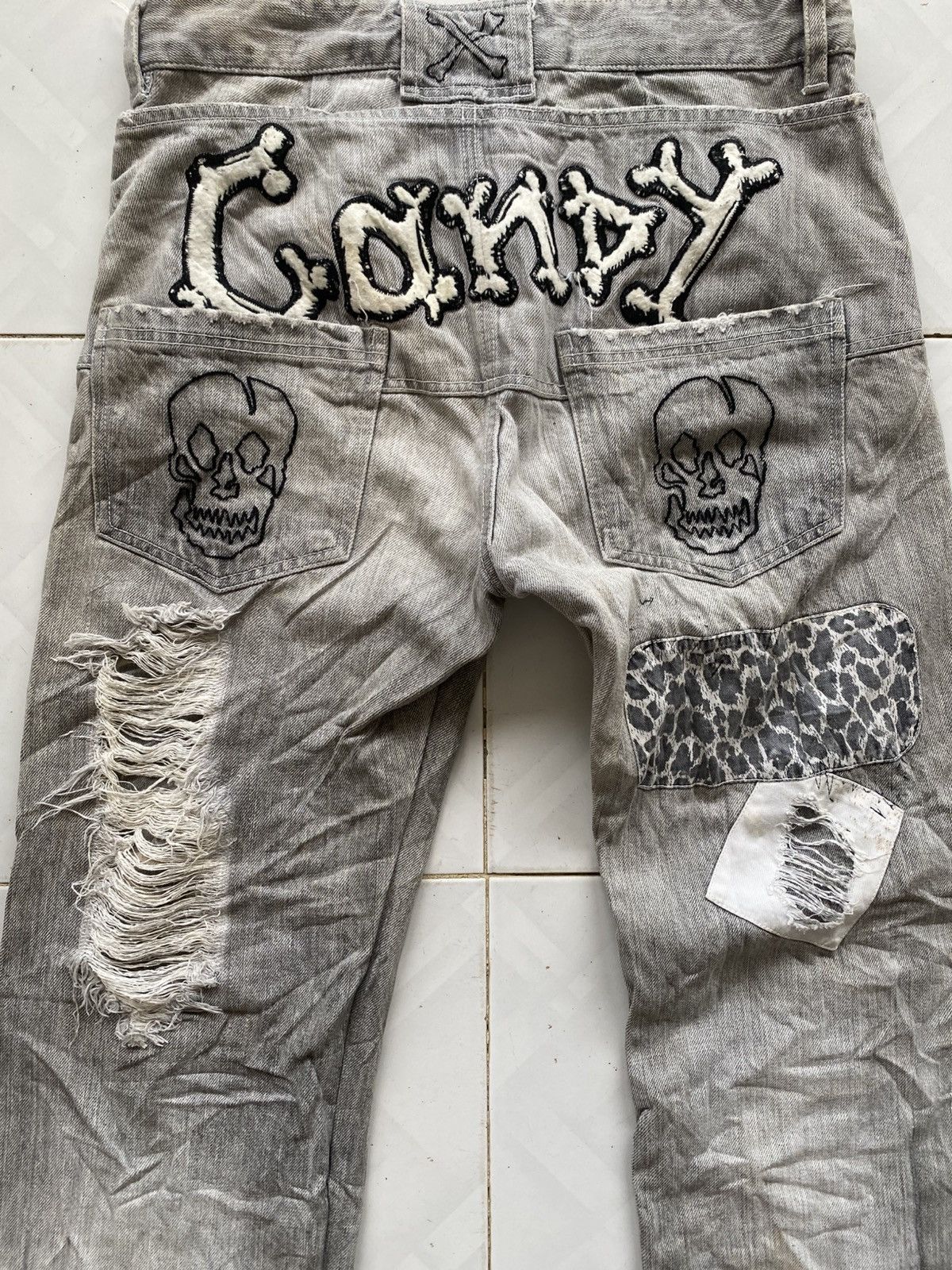 Japanese Brand Candy Stripper Patchwork Distressed Dope Jeans Size US 30 / EU 46 - 6 Thumbnail