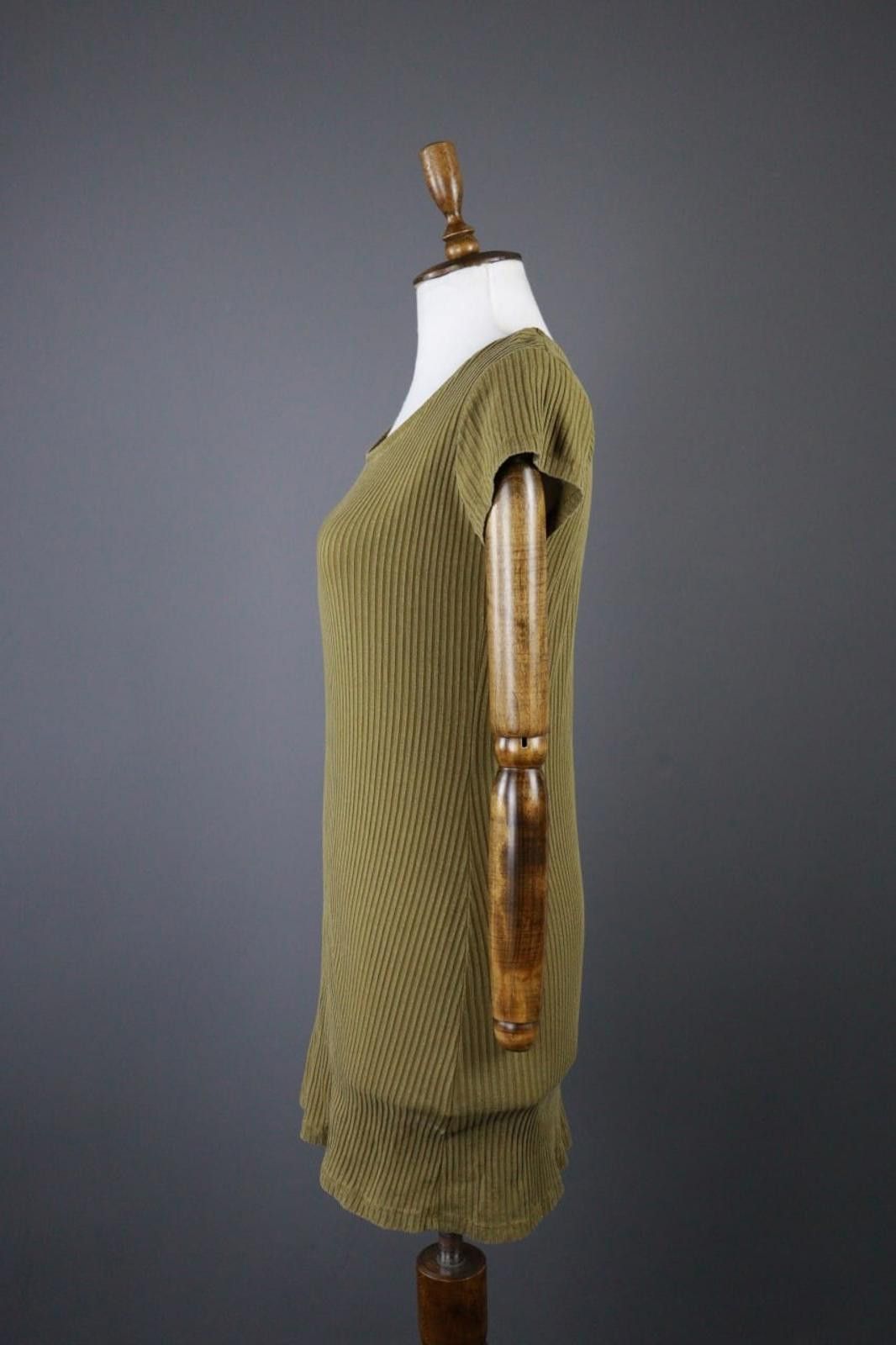 Designer Gudrun Sjödén Green Lyocell Round Neck Shift Dress Size M Size M / US 6-8 / IT 42-44 - 4 Thumbnail