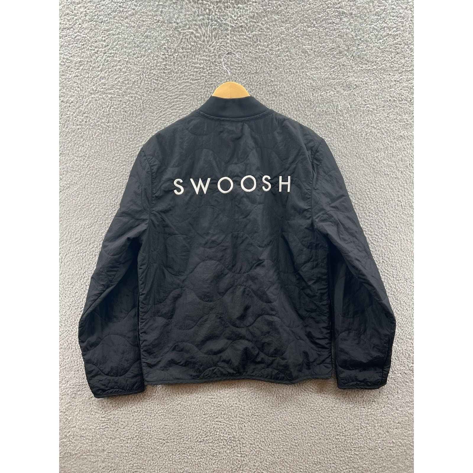 Nike Nike Jacket Black Double Swoosh Quilted Nylon Bomber Jacket Size US M / EU 48-50 / 2 - 2 Thumbnail