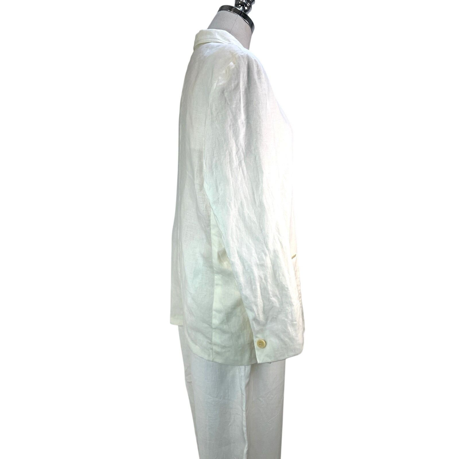 Weekend Max Mara Weekend Maxmara White Linen Suit Size XL / US 12-14 / IT 48-50 - 5 Thumbnail