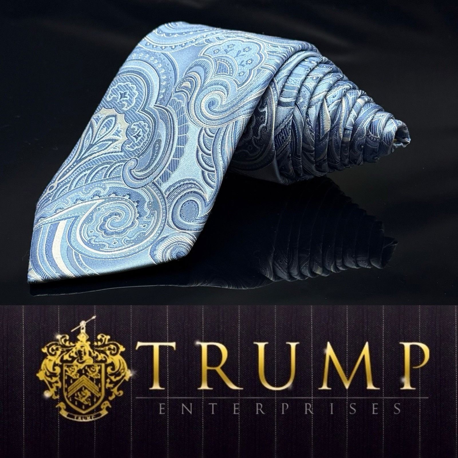 Donald Trump Donald J Trump Signature Collection Blue Paisley Tie 60" Size ONE SIZE - 1 Thumbnail