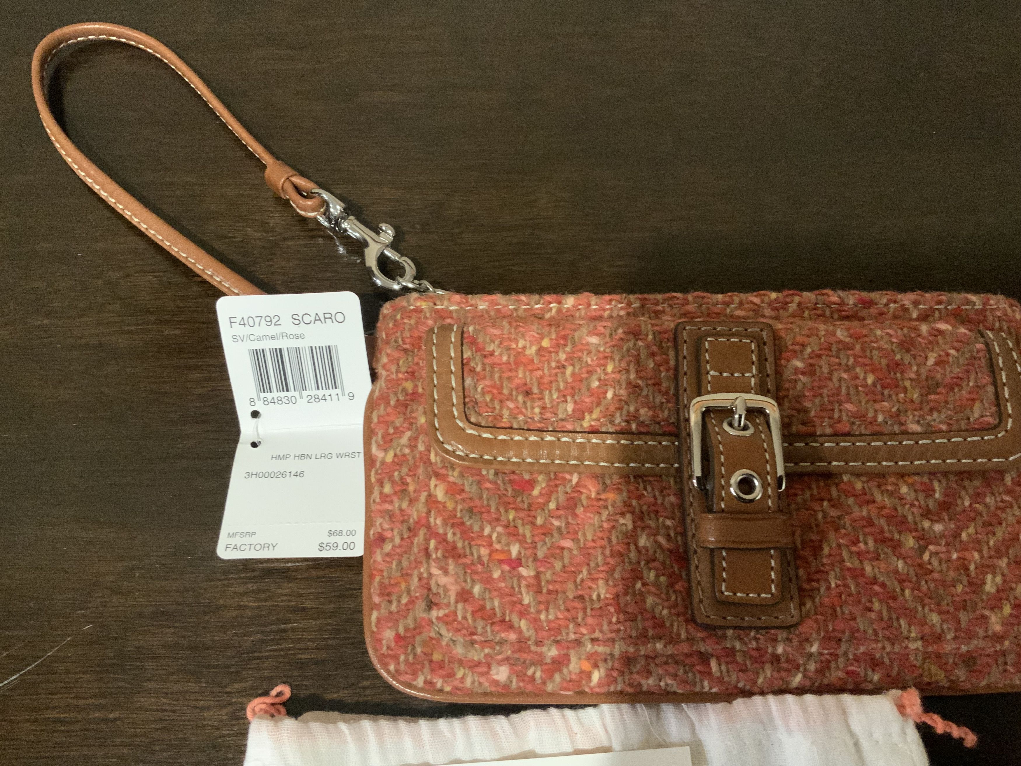 Coach Hampton Herringbone Large Wristlet Size ONE SIZE - 2 Thumbnail