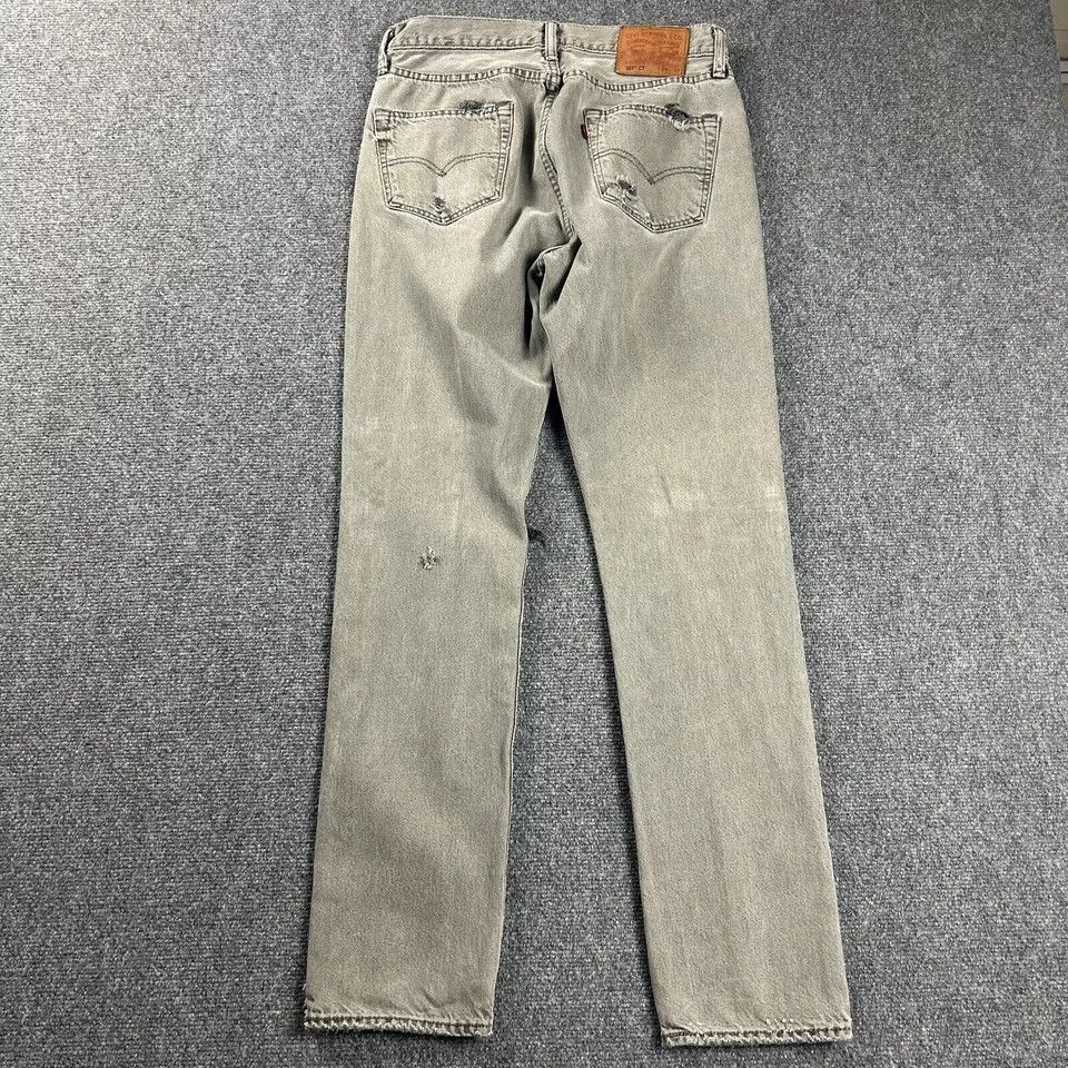 Levi's Levi's Jeans Mens 29x32 Gray Denim 501 CT Skinny Distressed Size US 29 - 5 Thumbnail