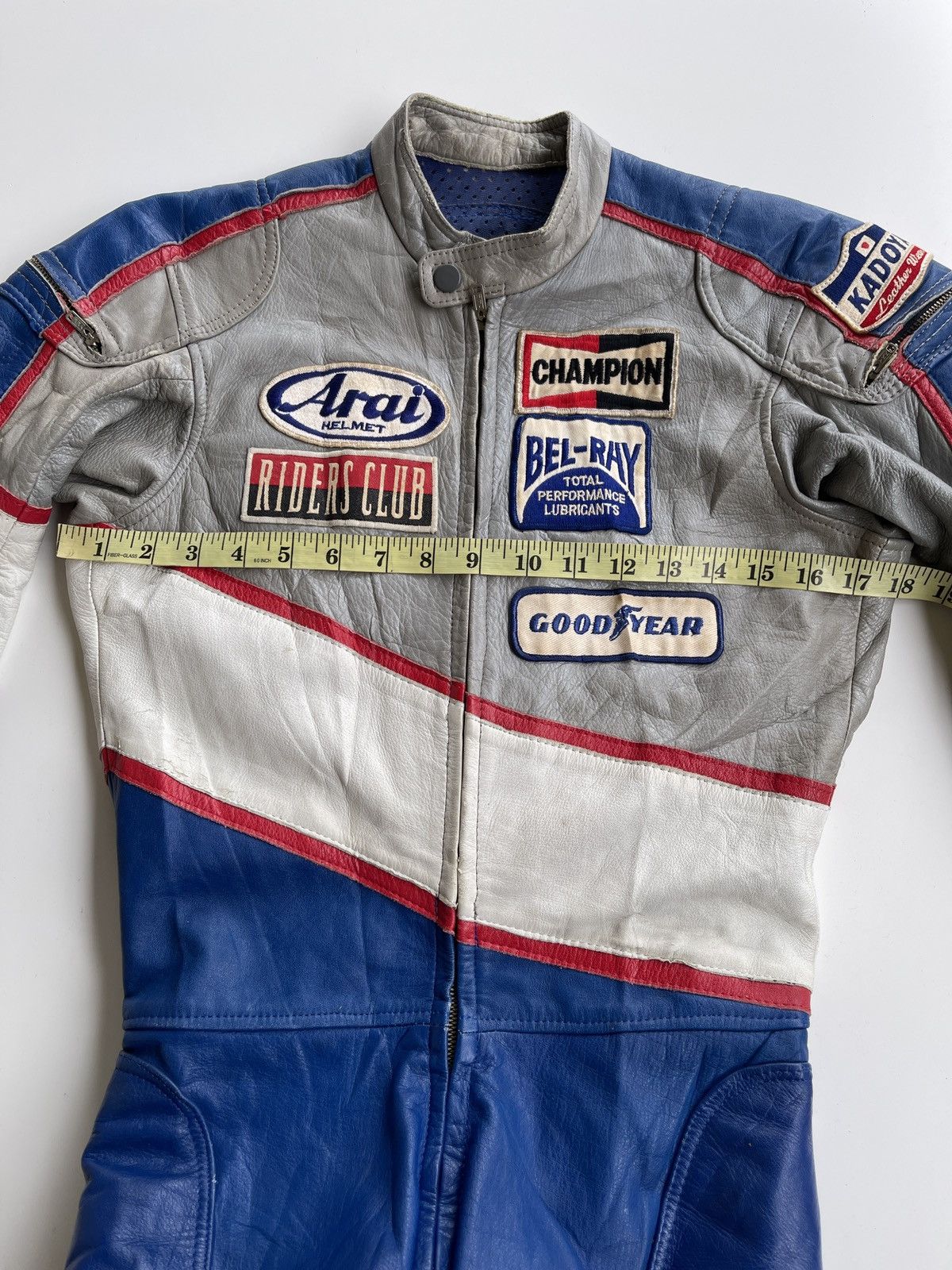 Japanese Brand Vintage 80s Kadoya Leather Racing Suit Size US 28 / EU 44 - 23 Thumbnail