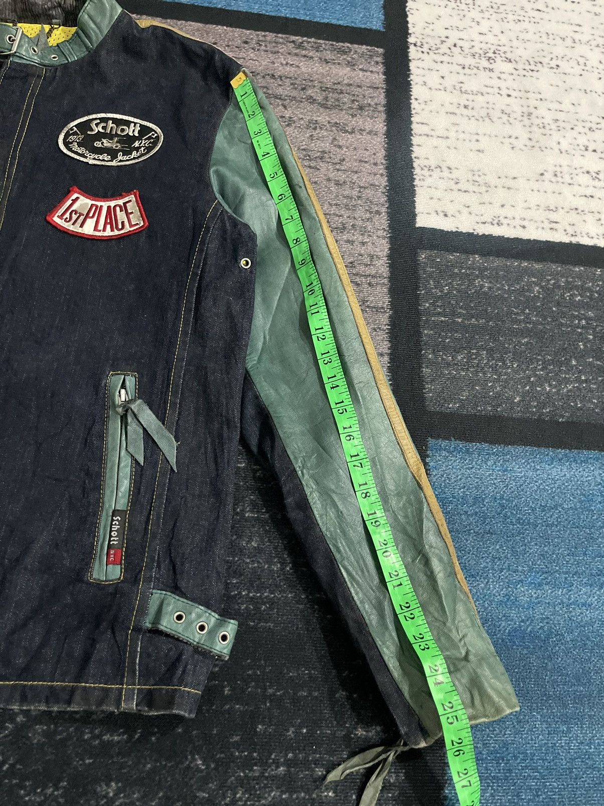 Schott Vintage Schott Leather Denim Motorcycle Jacket Size US L / EU 52-54 / 3 - 24 Thumbnail