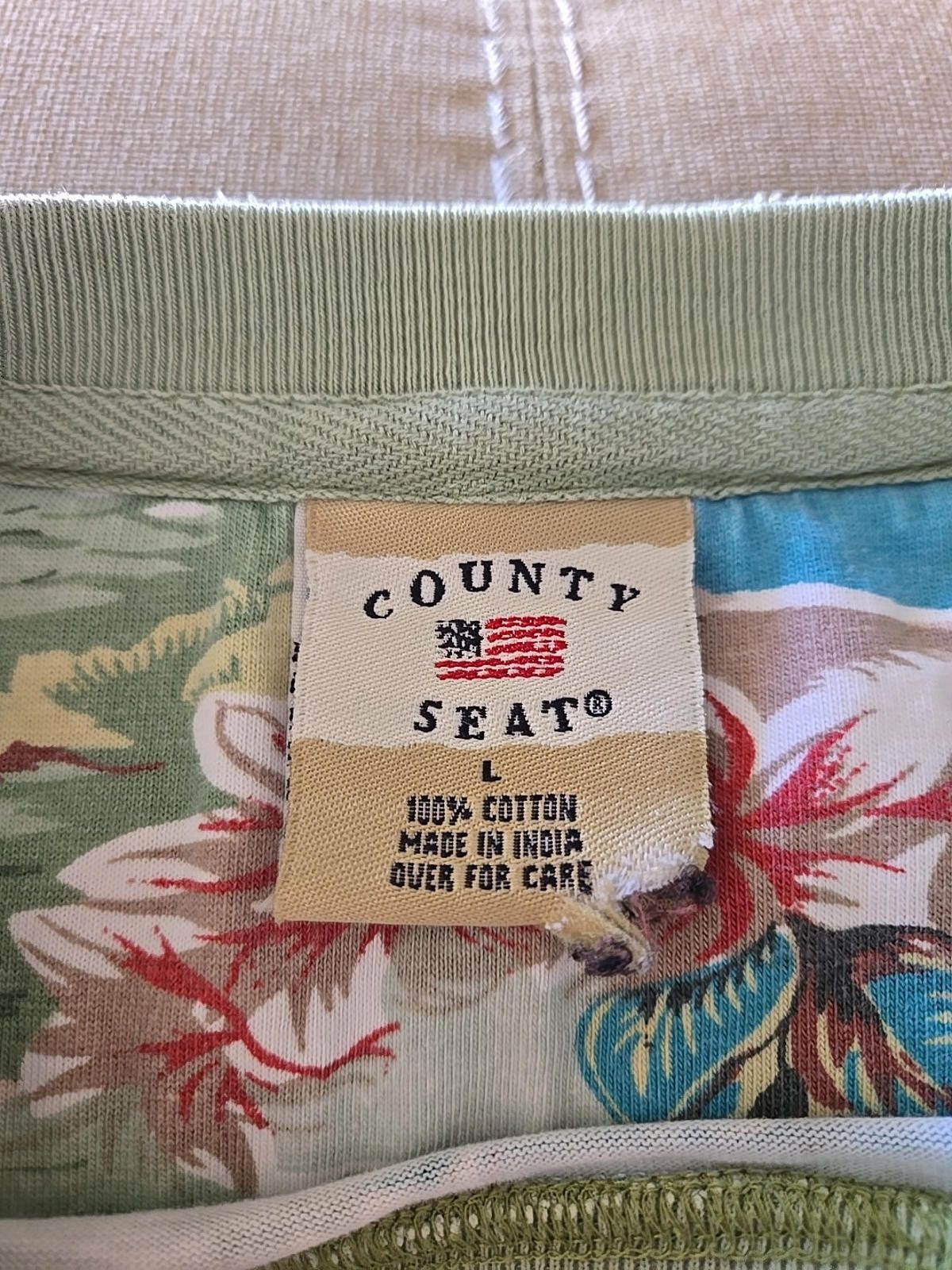 Other Vintage Shirt County Seat Aloha Hawaiian Style Tee Rare Find Size US L / EU 52-54 / 3 - 7 Thumbnail