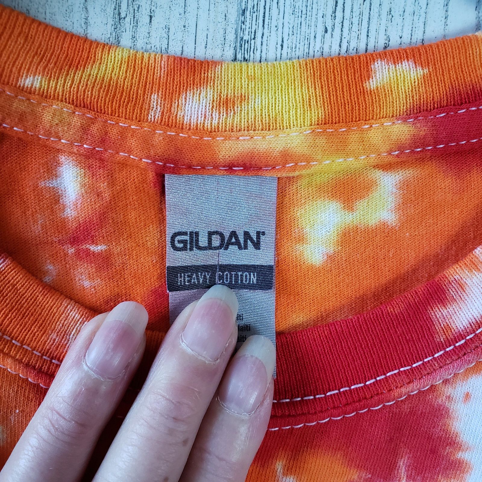 Gildan Gildan Red Orange Yellow Fire Tie Dye T-Shirt Large Size US L / EU 52-54 / 3 - 4 Thumbnail