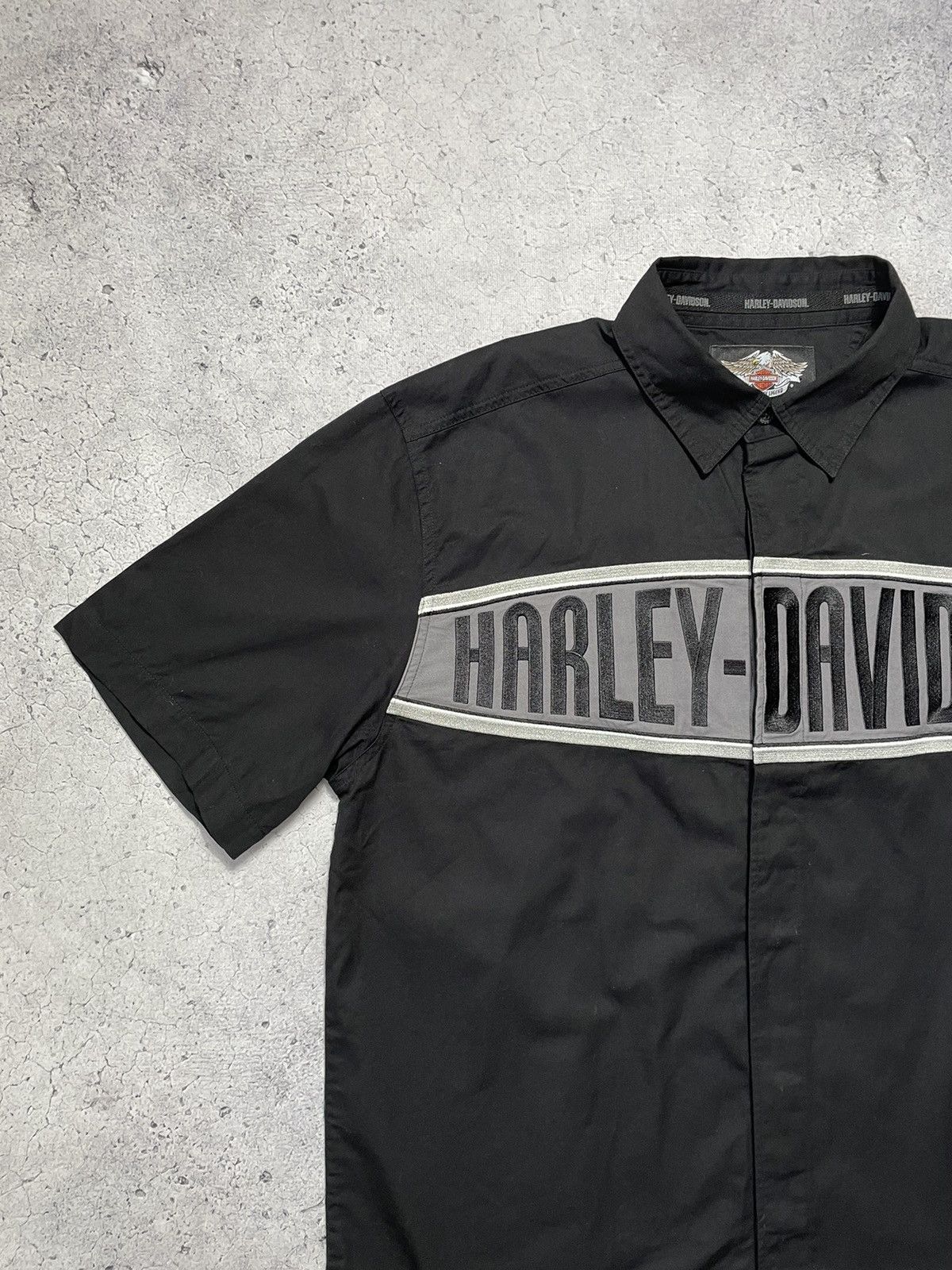 Harley Davidson × Vintage Harley Davidson Motor Vintage Short Sleeve Shirt Big Logo Size US L / EU 52-54 / 3 - 3 Thumbnail
