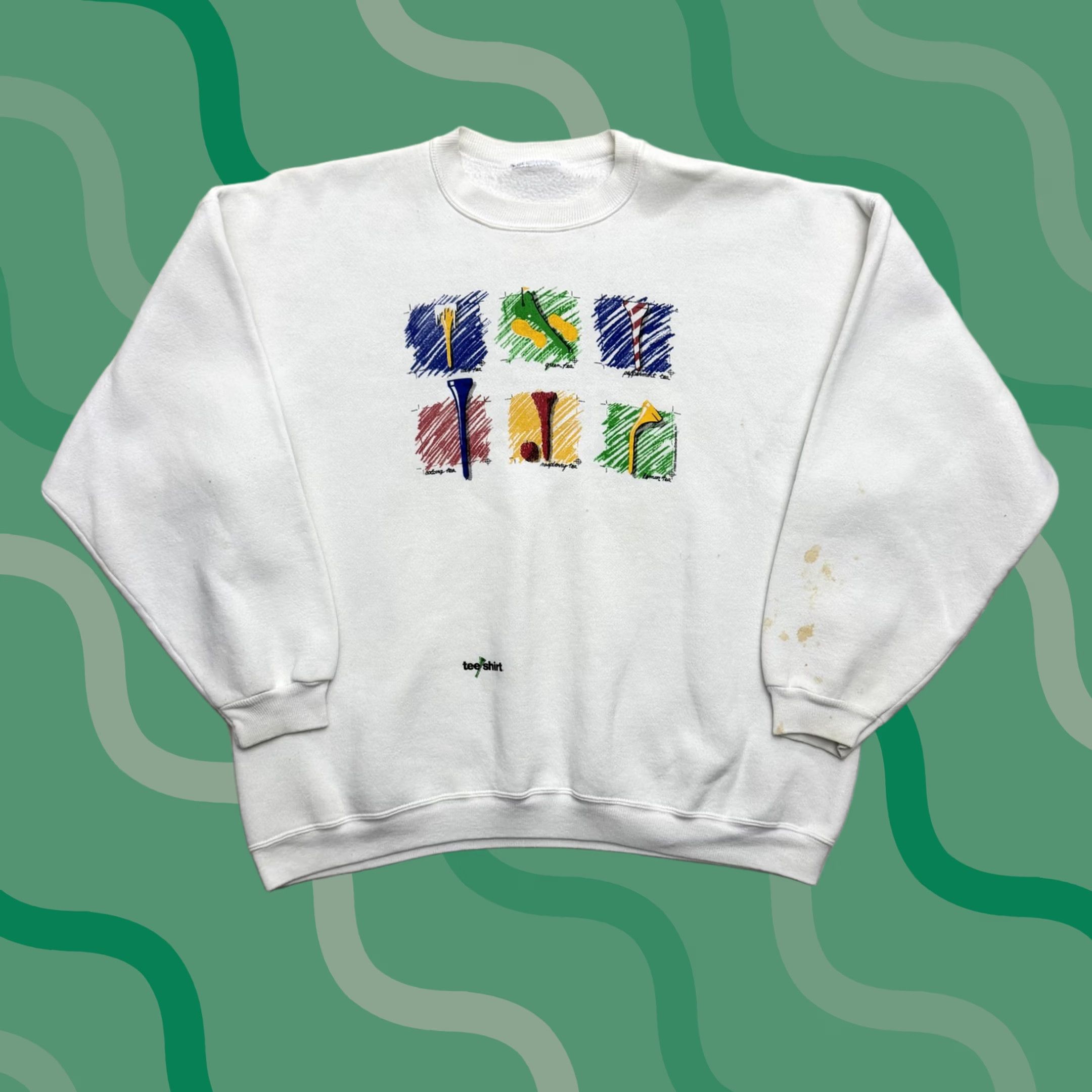 Sassafras VINTAGE Sassafras Golf Tee Puns Sweatshirt Mens XL White Graphic Funny Size US XL / EU 56 / 4 - 1 Thumbnail