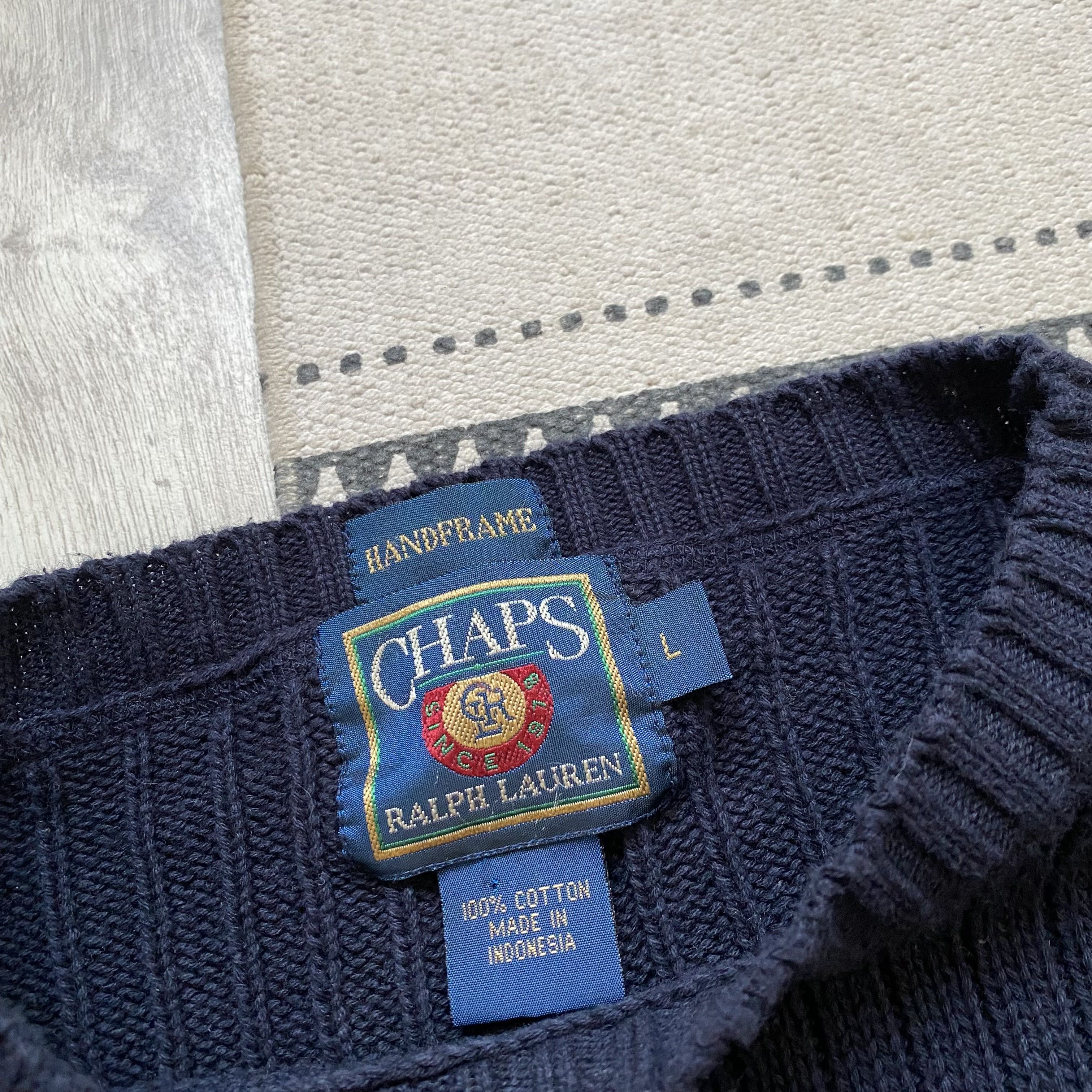 Chaps Ralph Lauren Vintage 80-90s Chaps Ralph Lauren Ribbed knit sweater Y2K Size US L / EU 52-54 / 3 - 4 Thumbnail