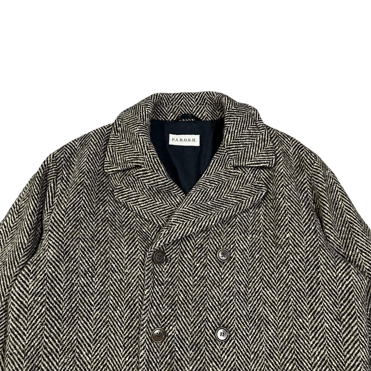 Brunello Cucinelli P.A.R.O.S.H. Herringbone Coat Double Breasted BC Inspired Size US M / EU 48-50 / 2 - 2 Thumbnail
