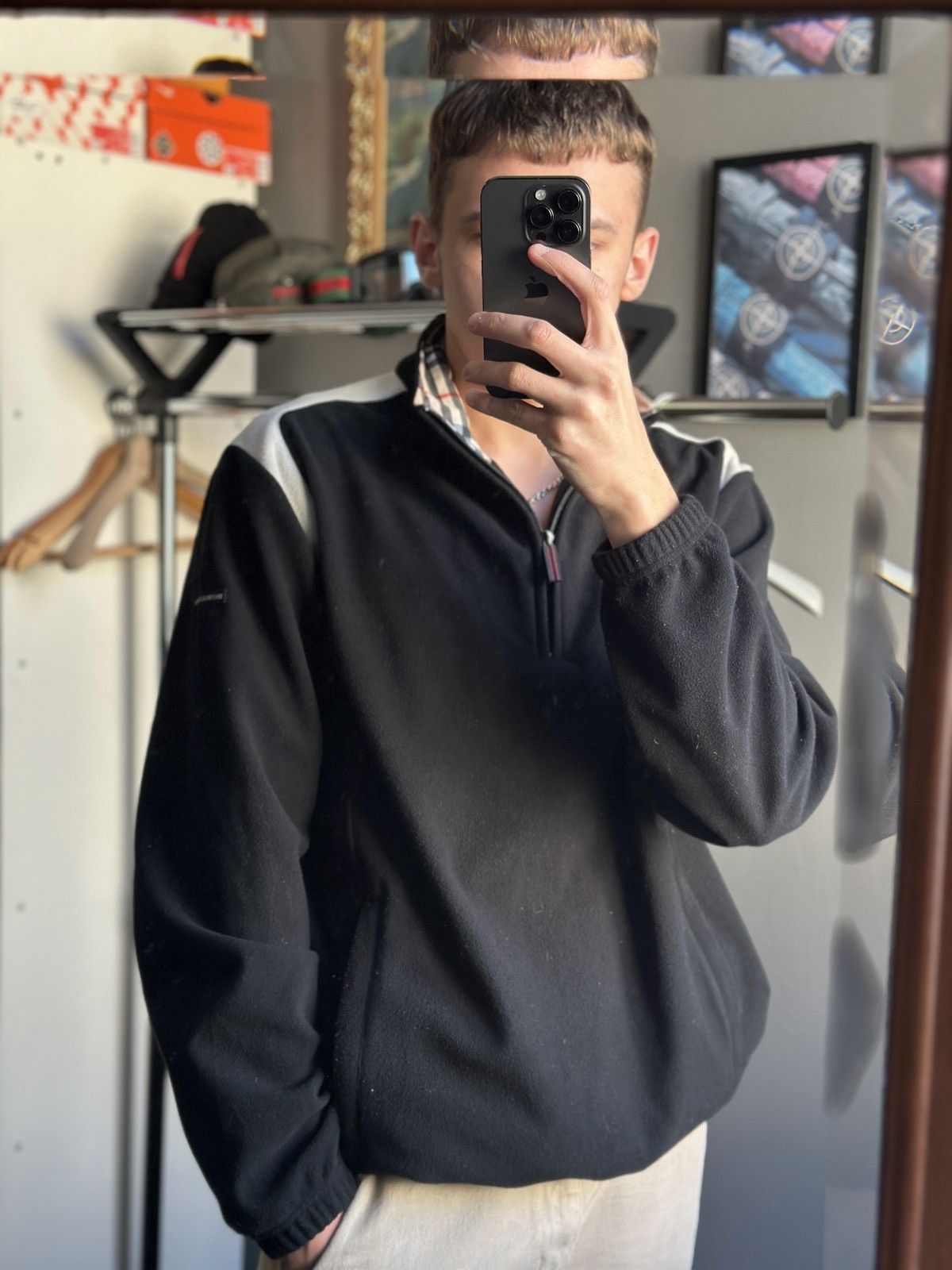 Burberry × Vintage BURBERRY GOLF HALF ZIPPER JACKET Size US XL / EU 56 / 4 - 2 Thumbnail