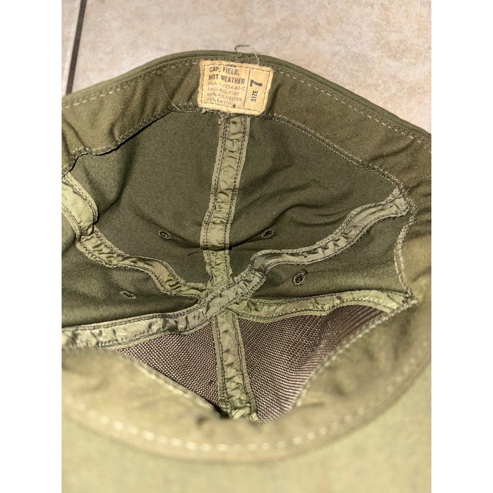 Vintage Vintage US Army veteran field uniform hat green size 7 Size 26 - 3 Thumbnail