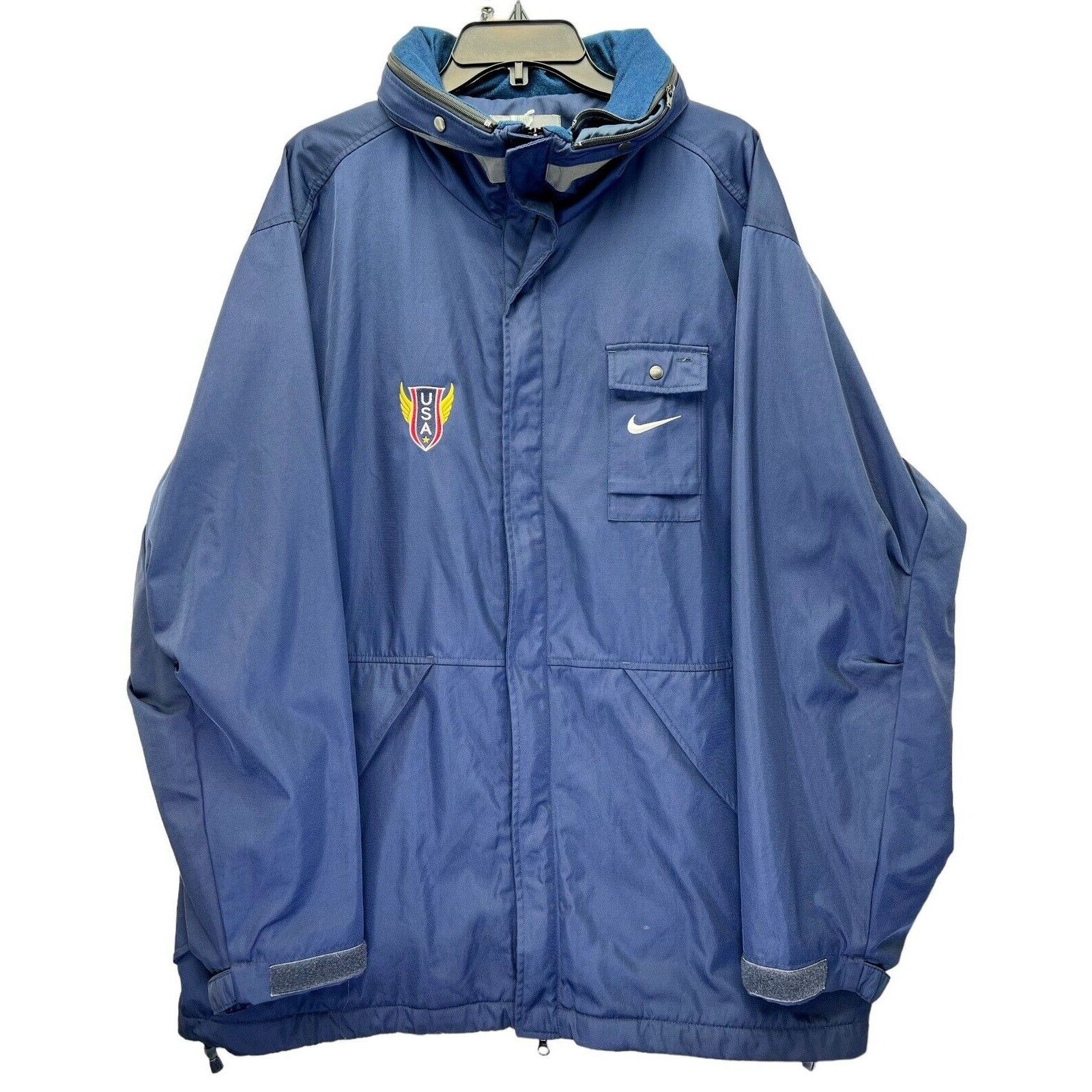 Nike Parka USA Track Field Olympics Mens XL Blue Jacket