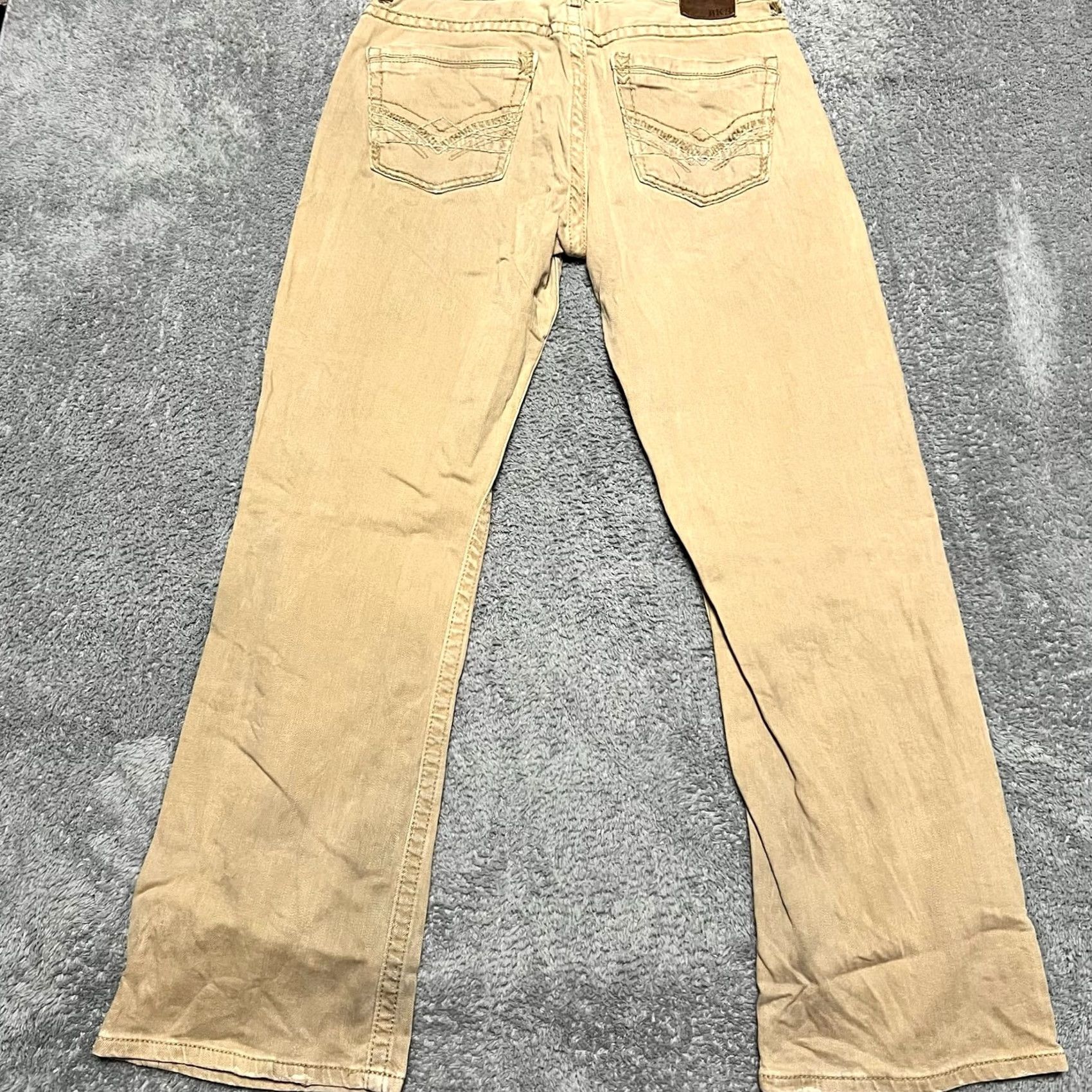 BKE BKE Jeans Tyler Straight Buckle Chino Pants 33x30 Mens Khaki Tan Buckle Pants Size US 33 - 3 Thumbnail