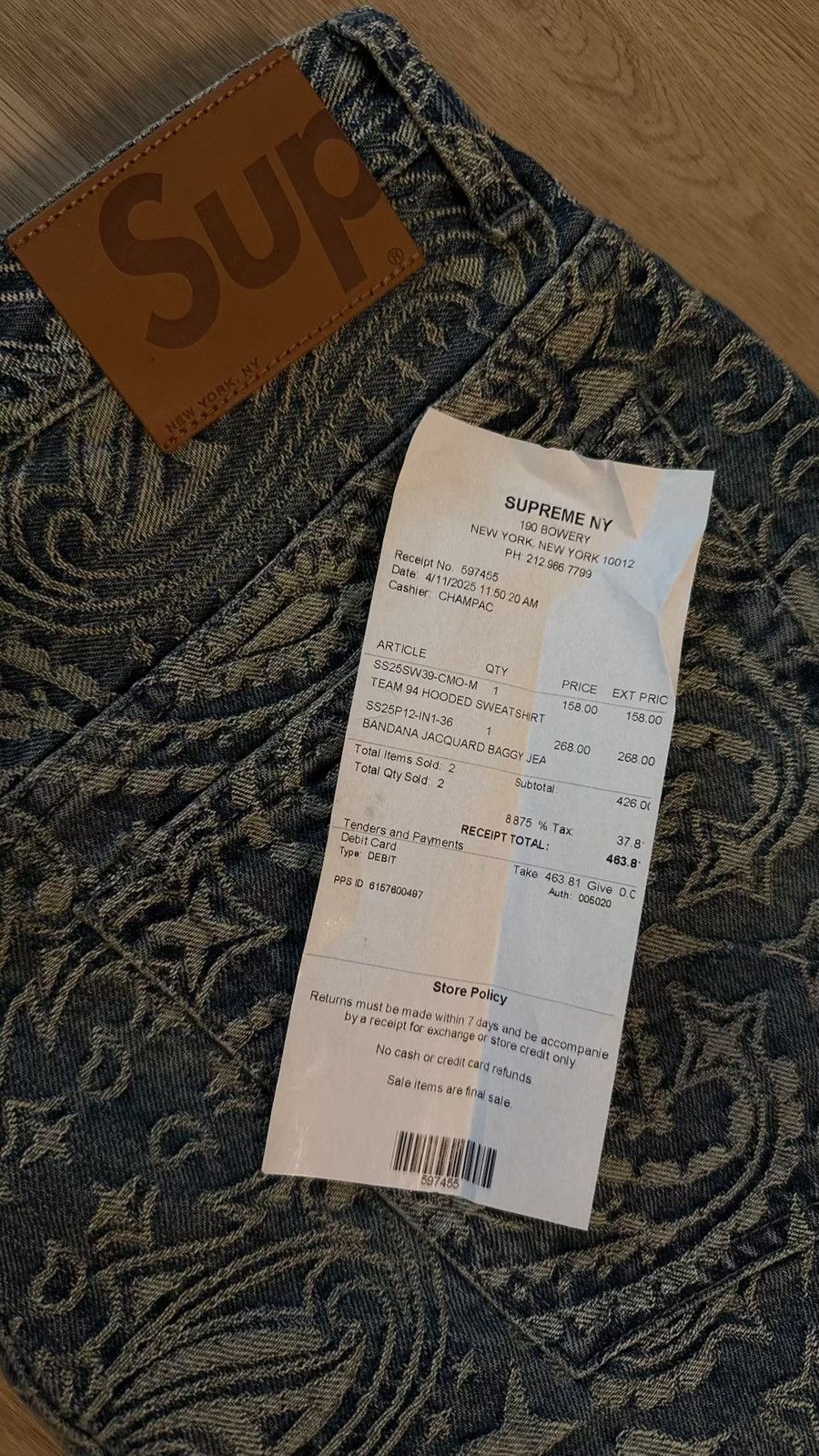 Supreme Supreme Bandana Jacquard Baggy Jeans Blue | Grailed