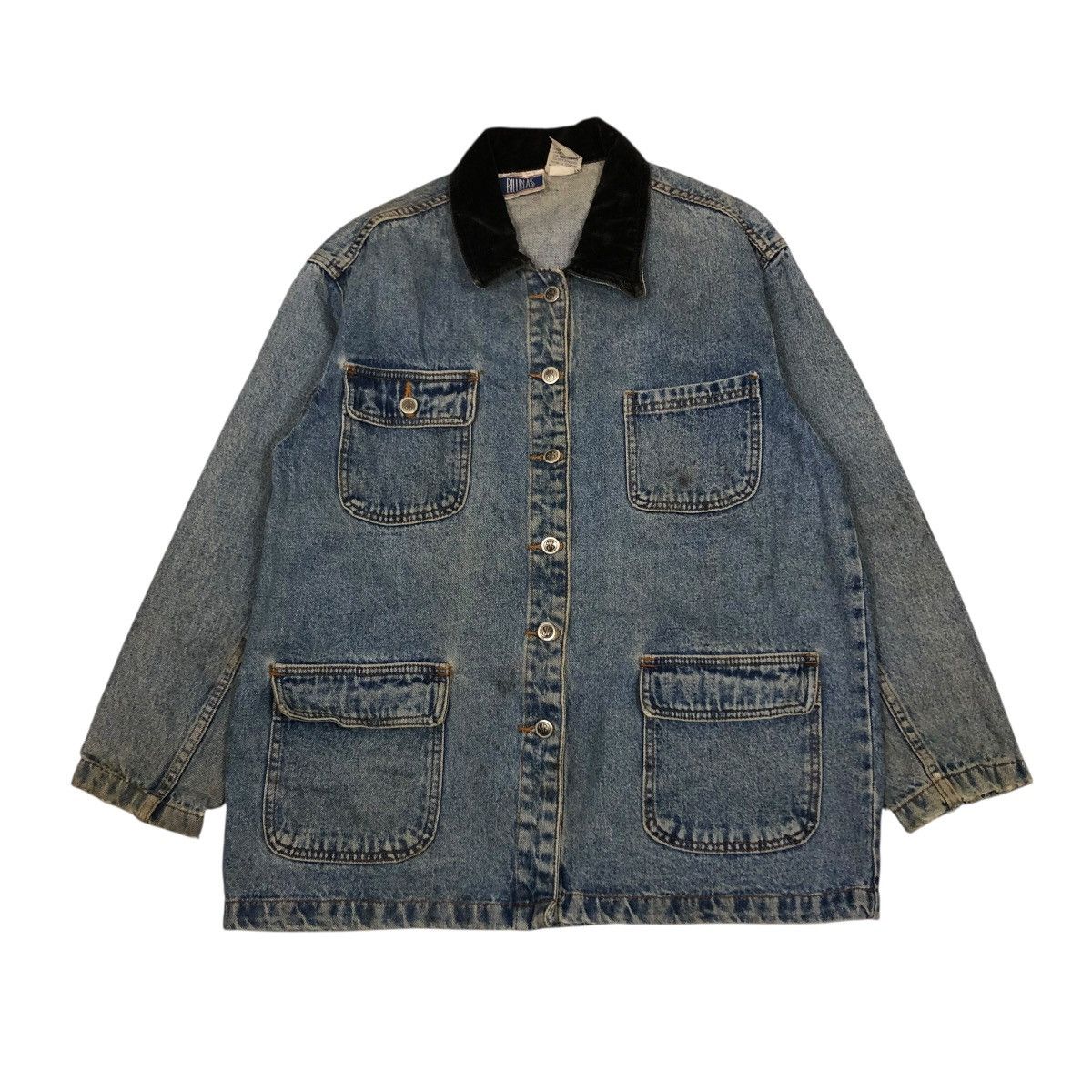 Japanese Brand 🔥VINTAGE CHORE DENIM WORK JACKET BILLBLASS ISSEY MIYAKE Size US M / EU 48-50 / 2 - 1 Thumbnail