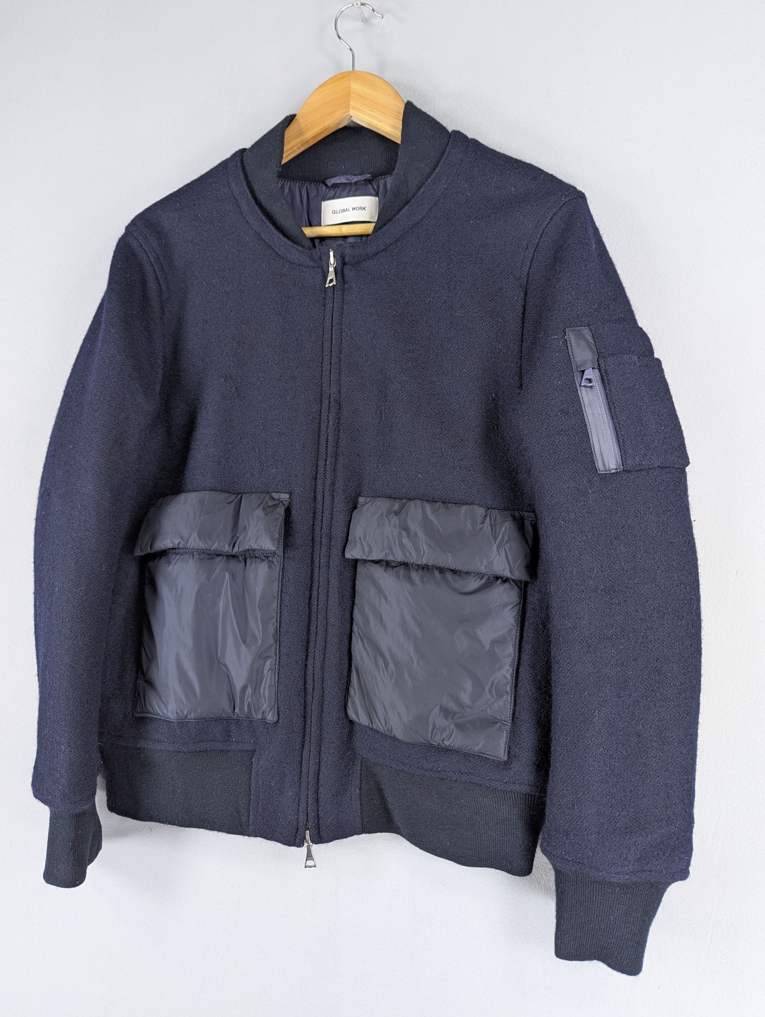 Beauty Beast Riot Global Work Double Pocket Wool Bomber Jacket Size US M / EU 48-50 / 2 - 2 Thumbnail