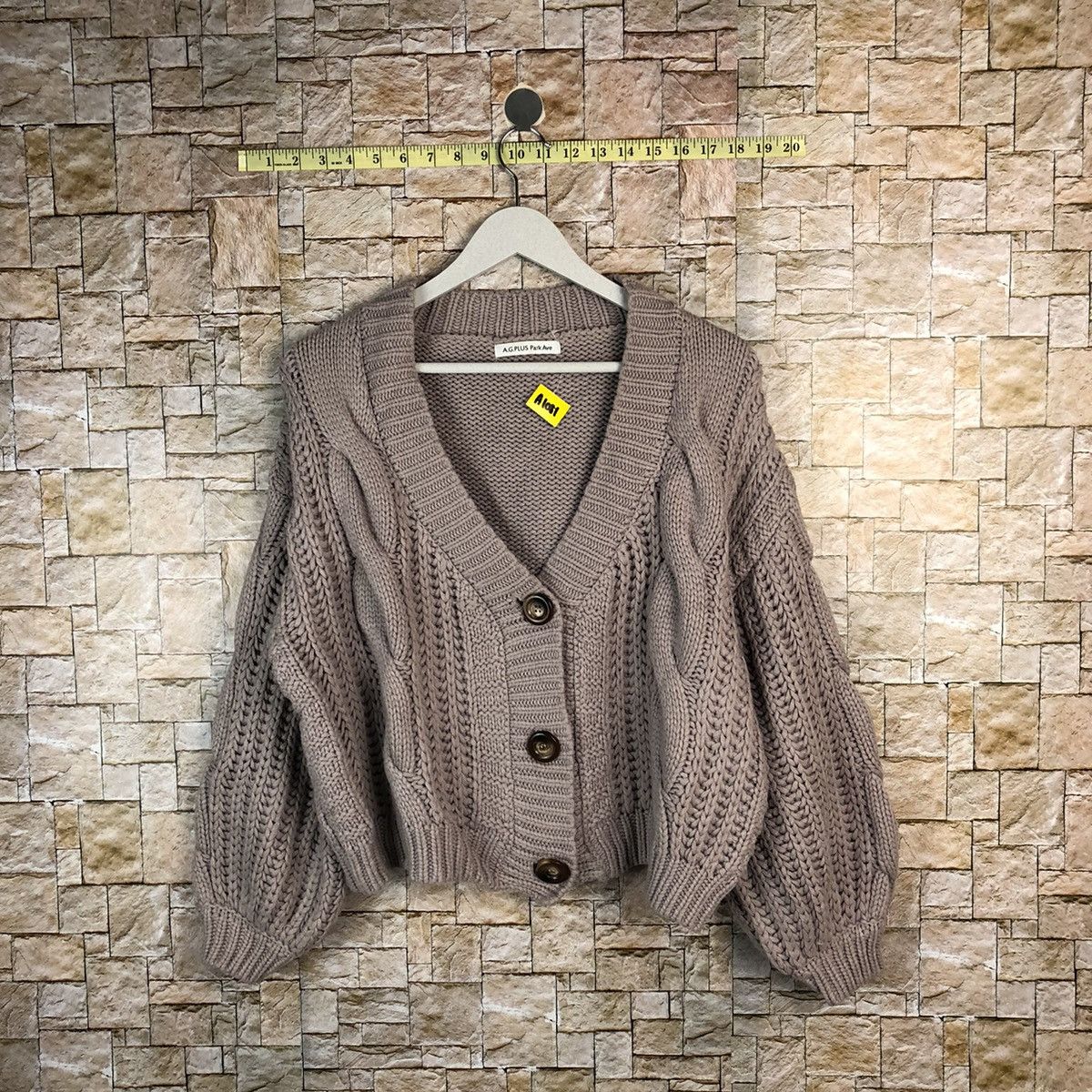Aran Isles Knitwear A.G. Plus Park Ave Purple Cardigan cable Knitwear #A1081 Size L / US 10 / IT 46 - 1 Thumbnail