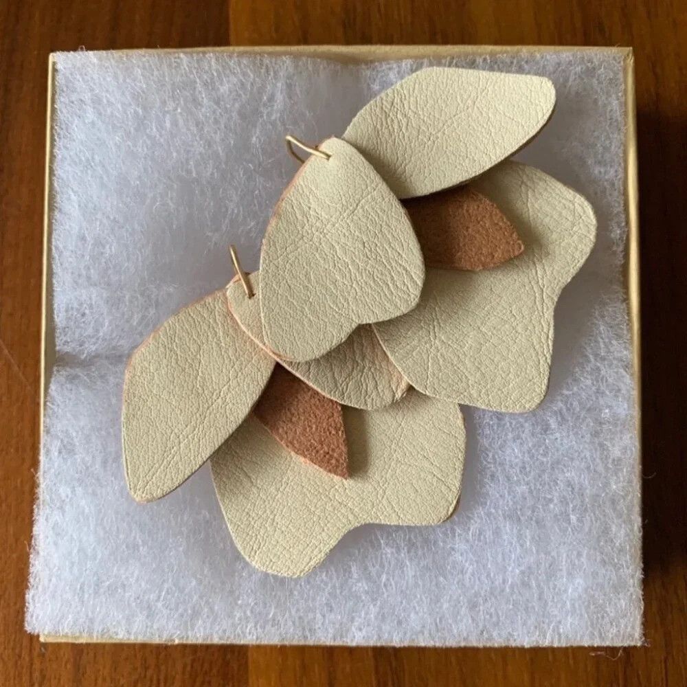Other Dear Survivor Upcycled Leather Magnolia Earrings Size ONE SIZE - 2 Thumbnail