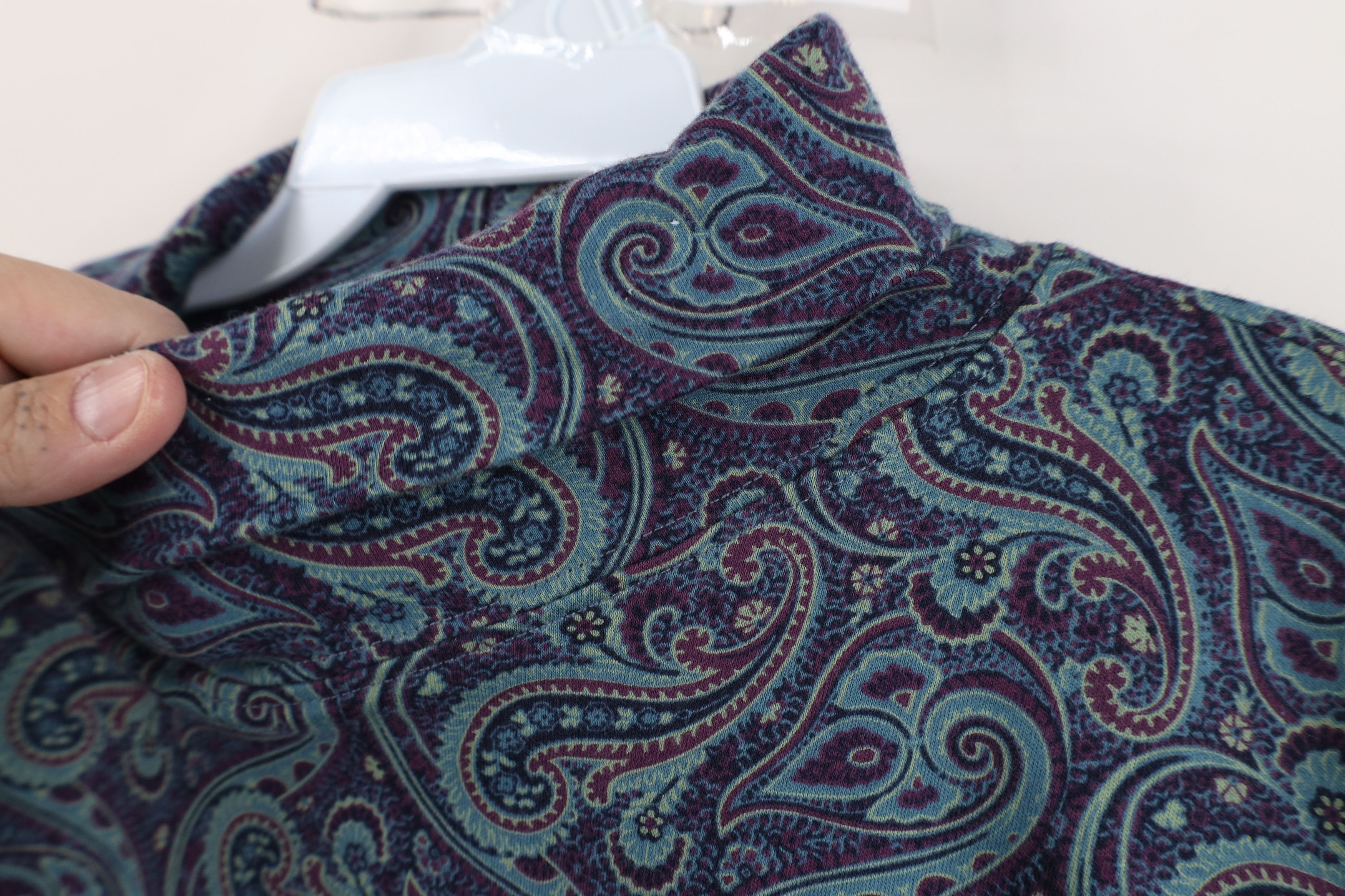 Lands' End Vintage 90s Lands End Paisley Long Sleeve Turtleneck T-Shirt Size XL / US 12-14 / IT 48-50 - 6 Thumbnail