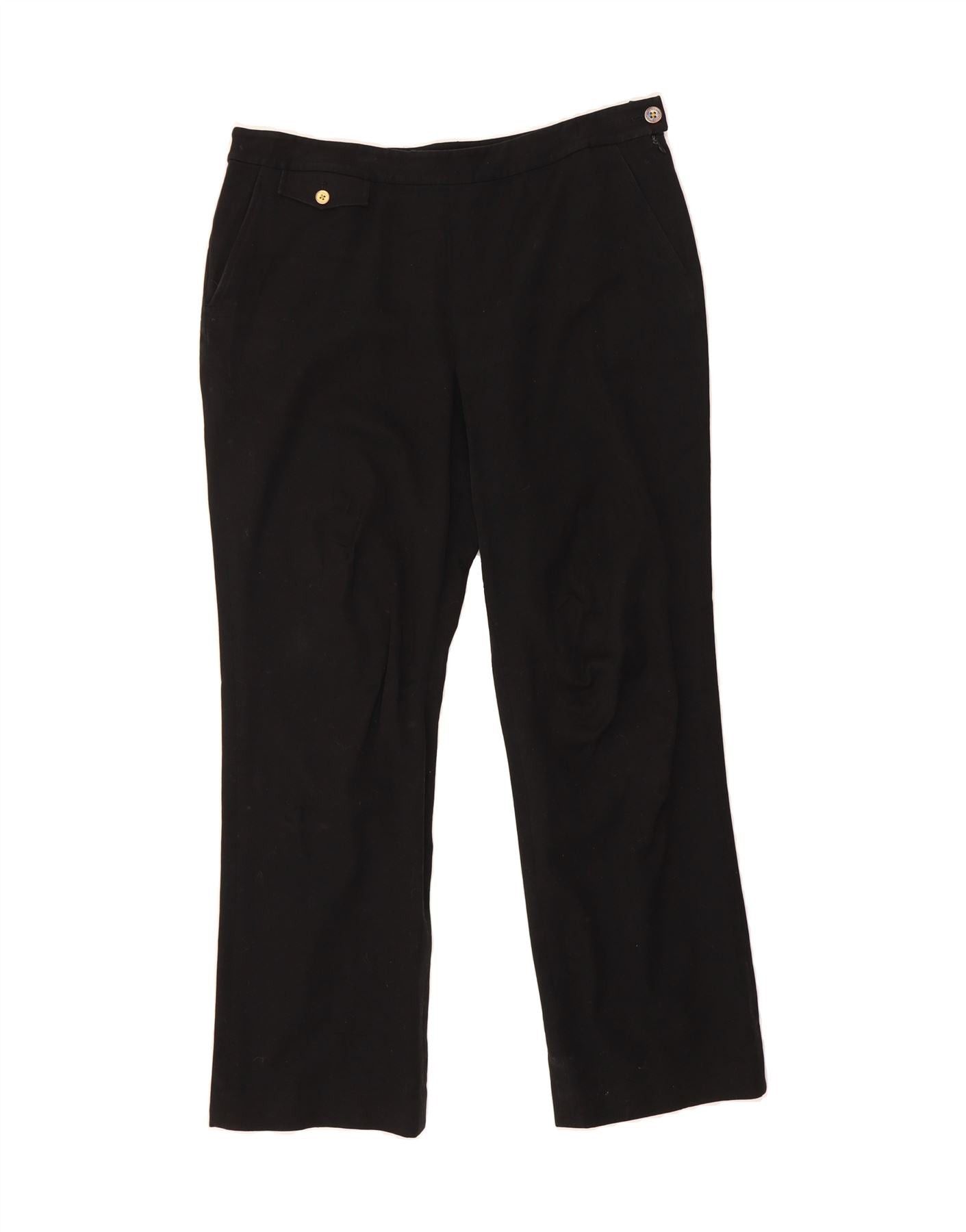 Ralph Lauren Womens Straight Chino Trousers US 16 2XL W38 L30 Black Cotto Size 34" / US 12 / IT 48 - 1 Thumbnail