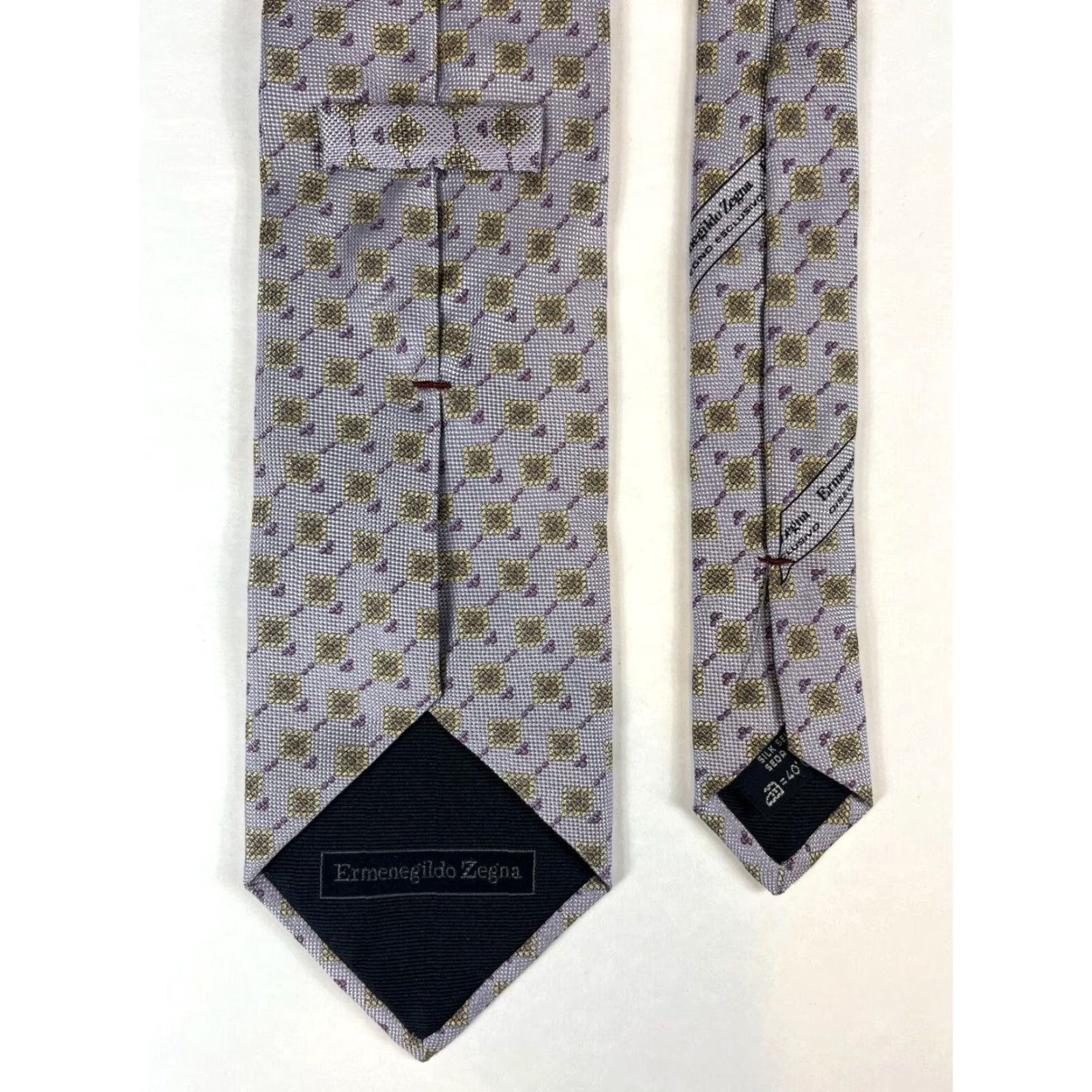 Ermenegildo Zegna Ermenegildo Zegna Tie Foulard Lilac Silk 59-59.5" Woven Classic Wide 3.75" Men’s Made in Italy Size ONE SIZE - 6 Thumbnail