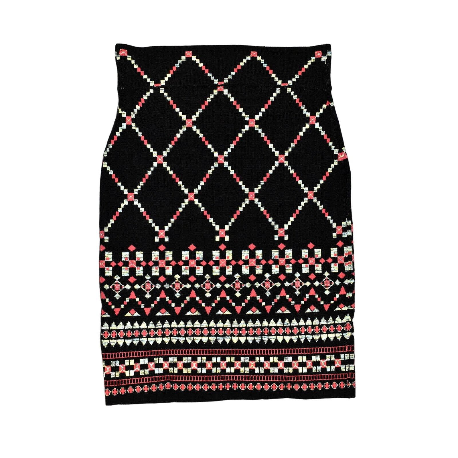 Bcbgmaxazria NWT BCBG MAXAZRIA Black Jacquard Knit Pencil Skirt XXS $198 Size 24" / US 00 / IT 34 - 2 Thumbnail