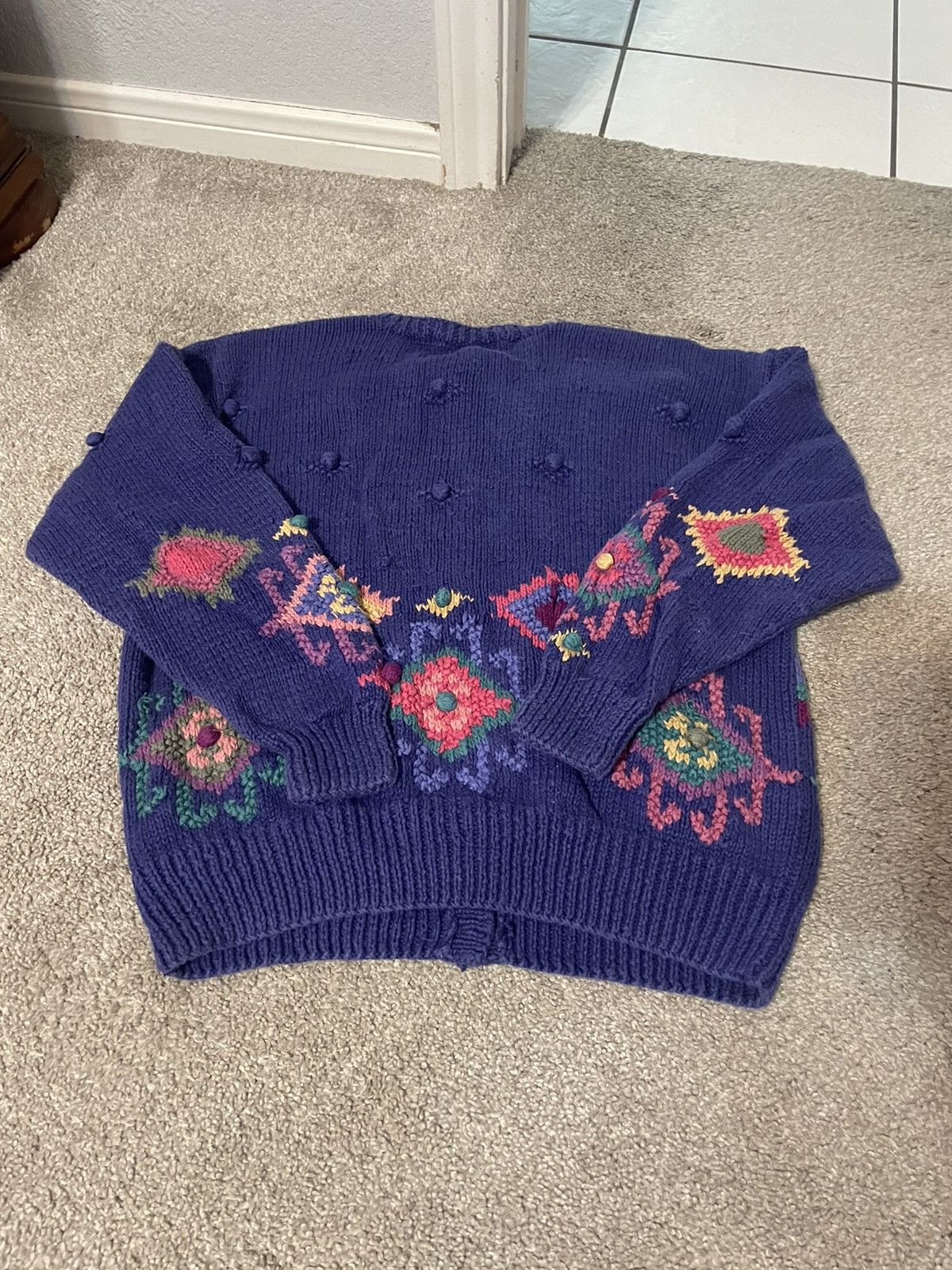 Other × Vintage Vintage 90s Robert Scott Floral Sweater Cardigan Size Medium Size M / US 6-8 / IT 42-44 - 2 Thumbnail