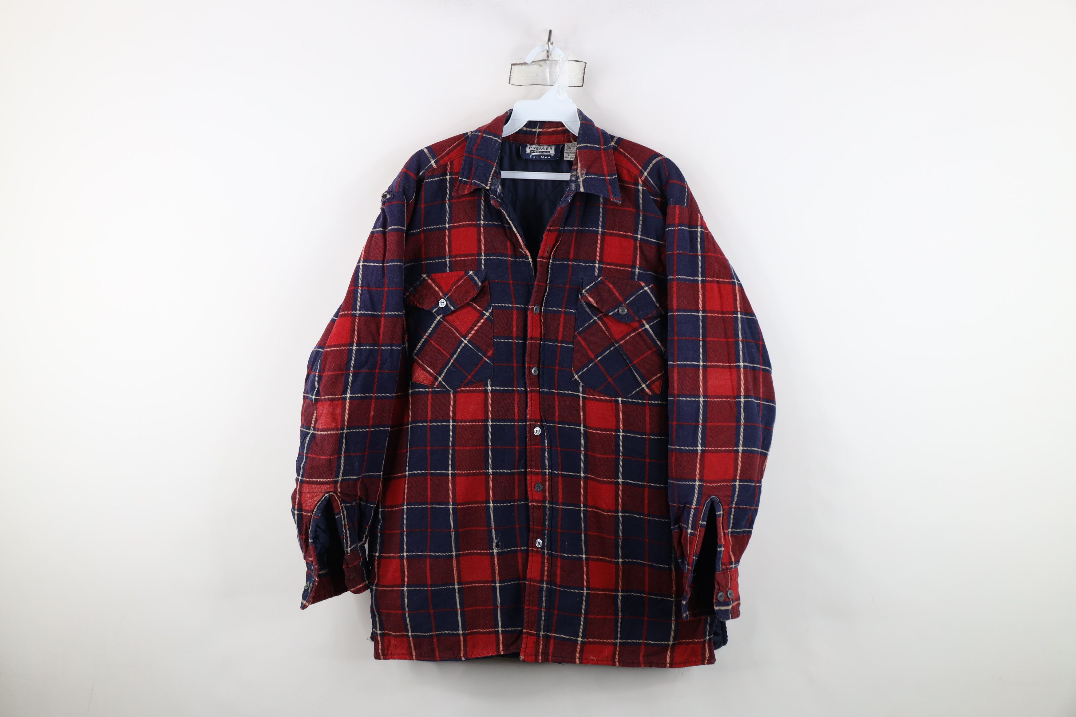 Vintage Vintage 90s Streetwear Flannel Button Shirt Jacket Jac Shirt Size US M / EU 48-50 / 2 - 1 Thumbnail