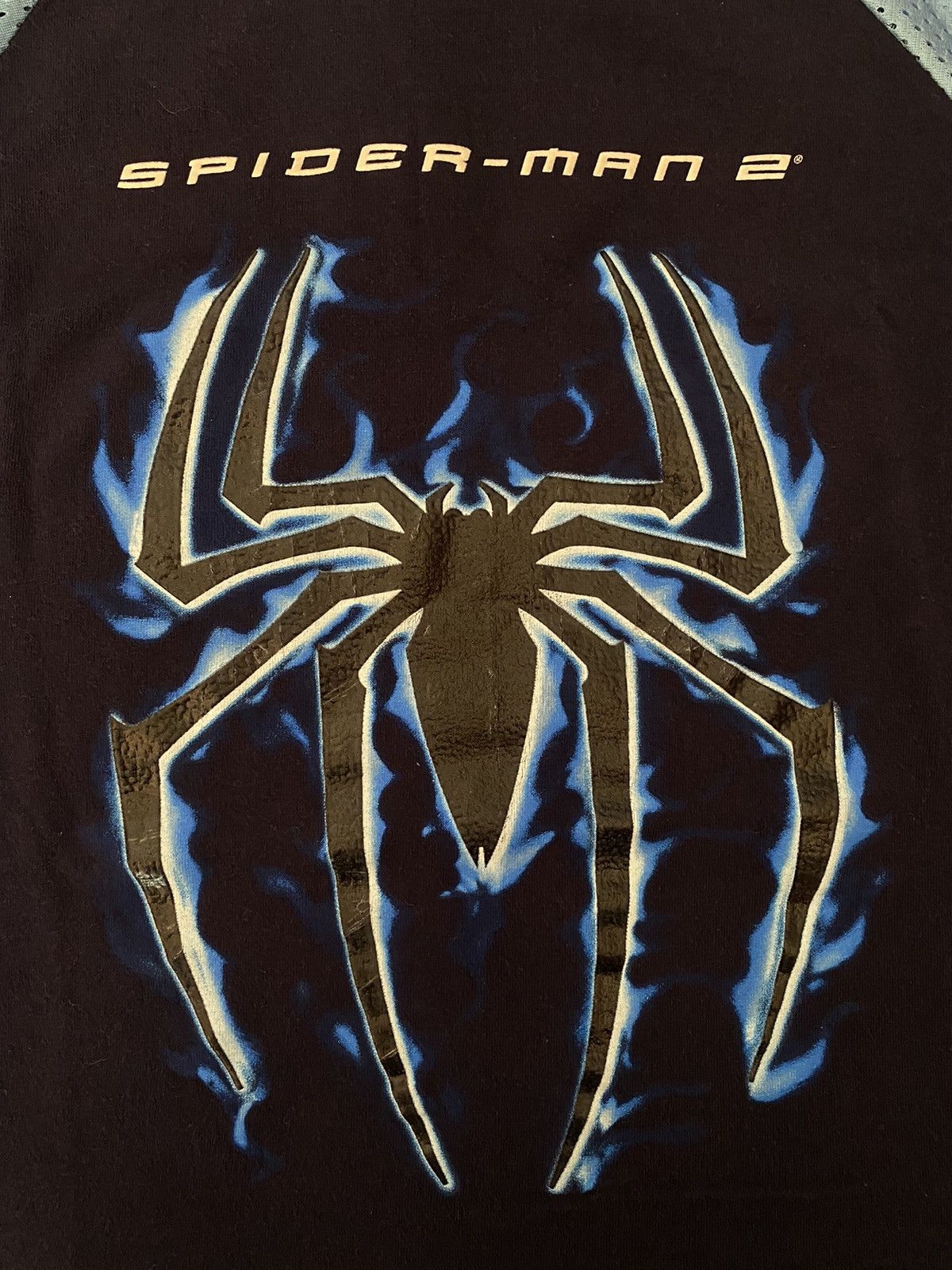 Vintage Y2K promotional Spider Man 2 mesh sleeve shirt Size US L / EU 52-54 / 3 - 2 Thumbnail