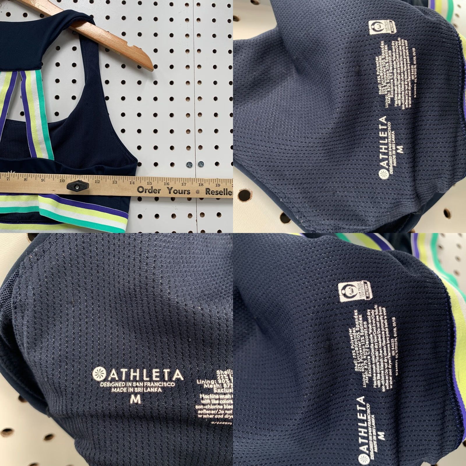 Athleta Athleta Top Womens 14 Blue Contender Racer Back Tank Green Trim Width Size XL / US 12-14 / IT 48-50 - 8 Thumbnail