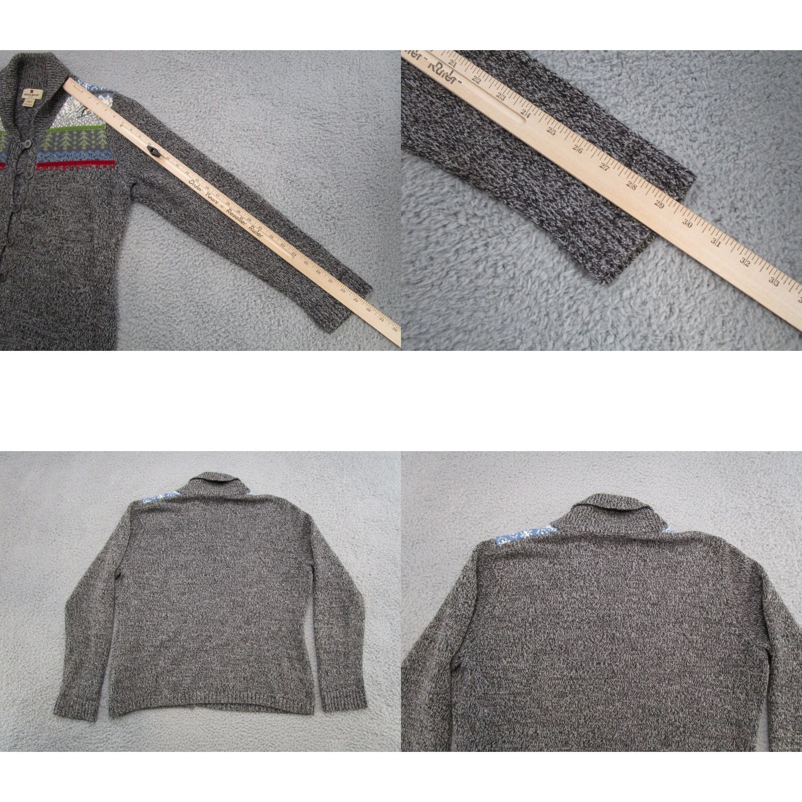 Vintage Woolrich Cardigan Ski Embroidered Woolrich Gray Size L Womens Sweater Cardigan Size L / US 10 / IT 46 - 8 Thumbnail