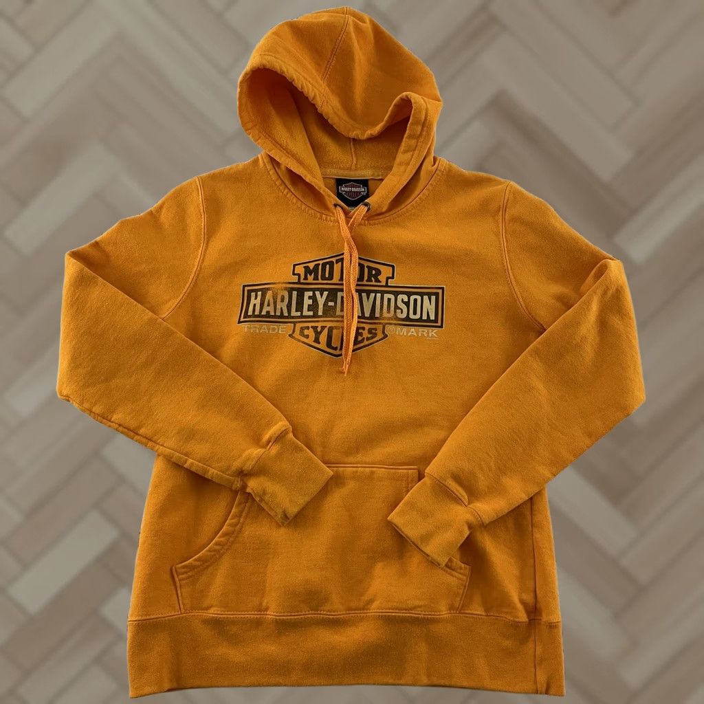 Harley Davidson Harley-Davidson Sweatshirt Pullover Hooded Yellow Women’s Small City Activewear Size S / US 4 / IT 40 - 1 Thumbnail