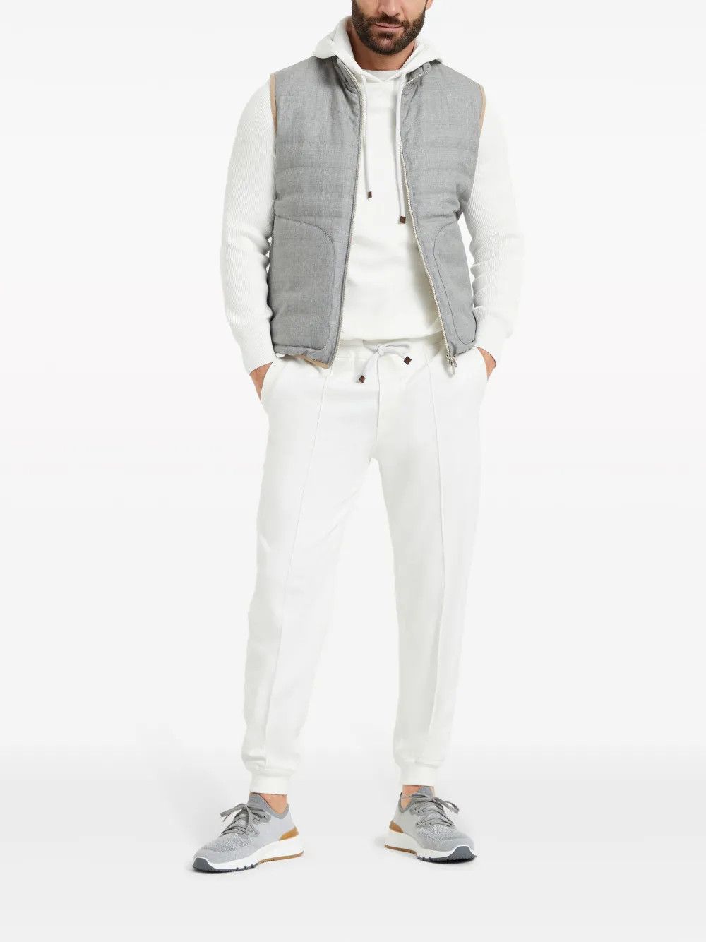 Brunello Cucinelli o1y0526 Jogger & Sweatpant in White Size US 32 / EU 48 - 5 Thumbnail