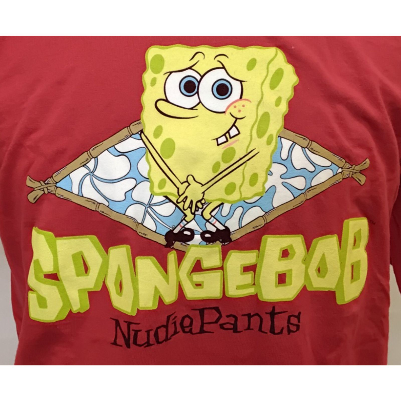 Nickelodeon Spongebob Squarepants Vtg 00's T-Shirt Red Men's L Nudie USA Size US L / EU 52-54 / 3 - 3 Thumbnail