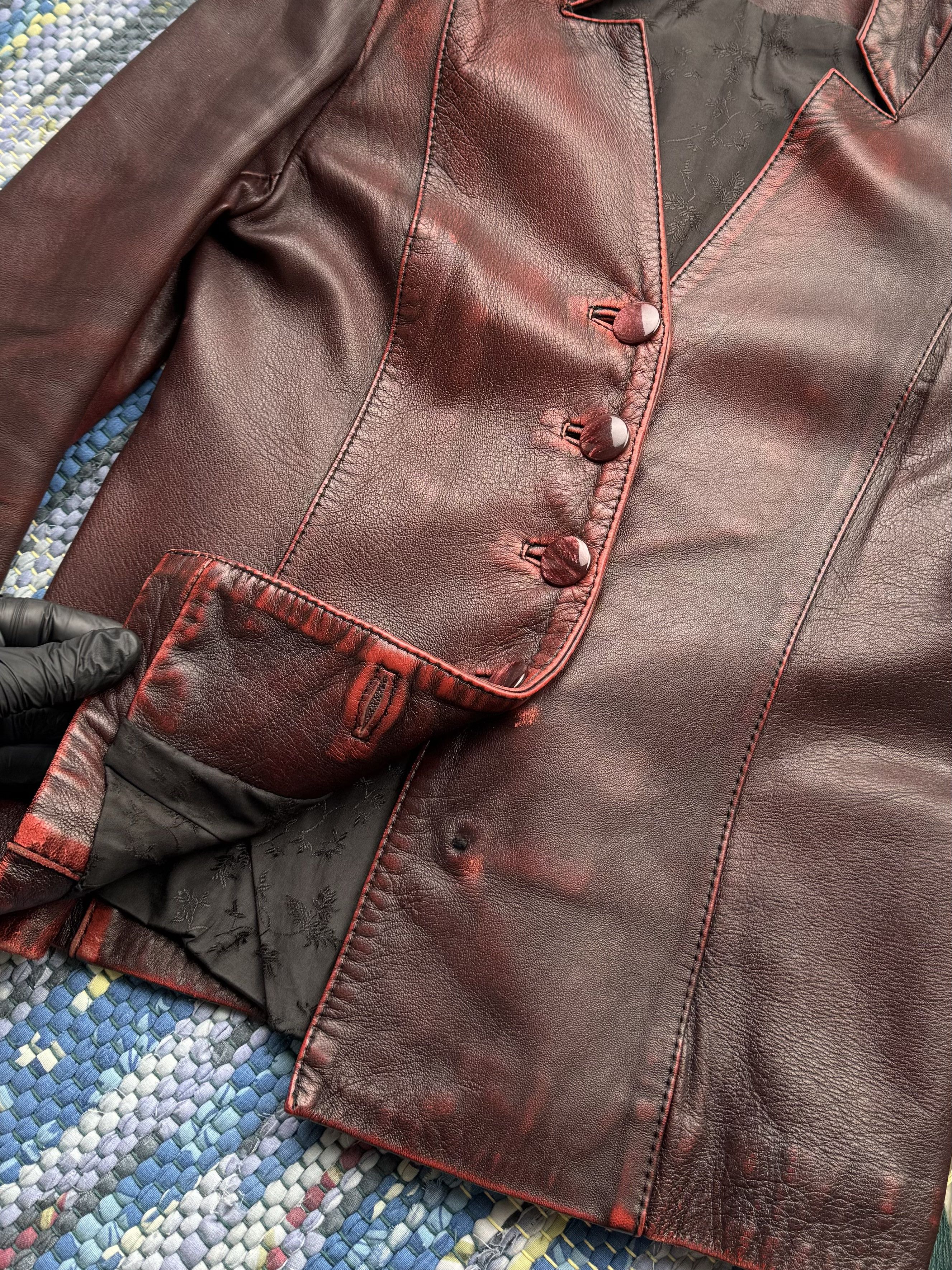 Vintage Vintage Faded Leather Jacket A89D15(467) Size S / US 4 / IT 40 - 6 Thumbnail