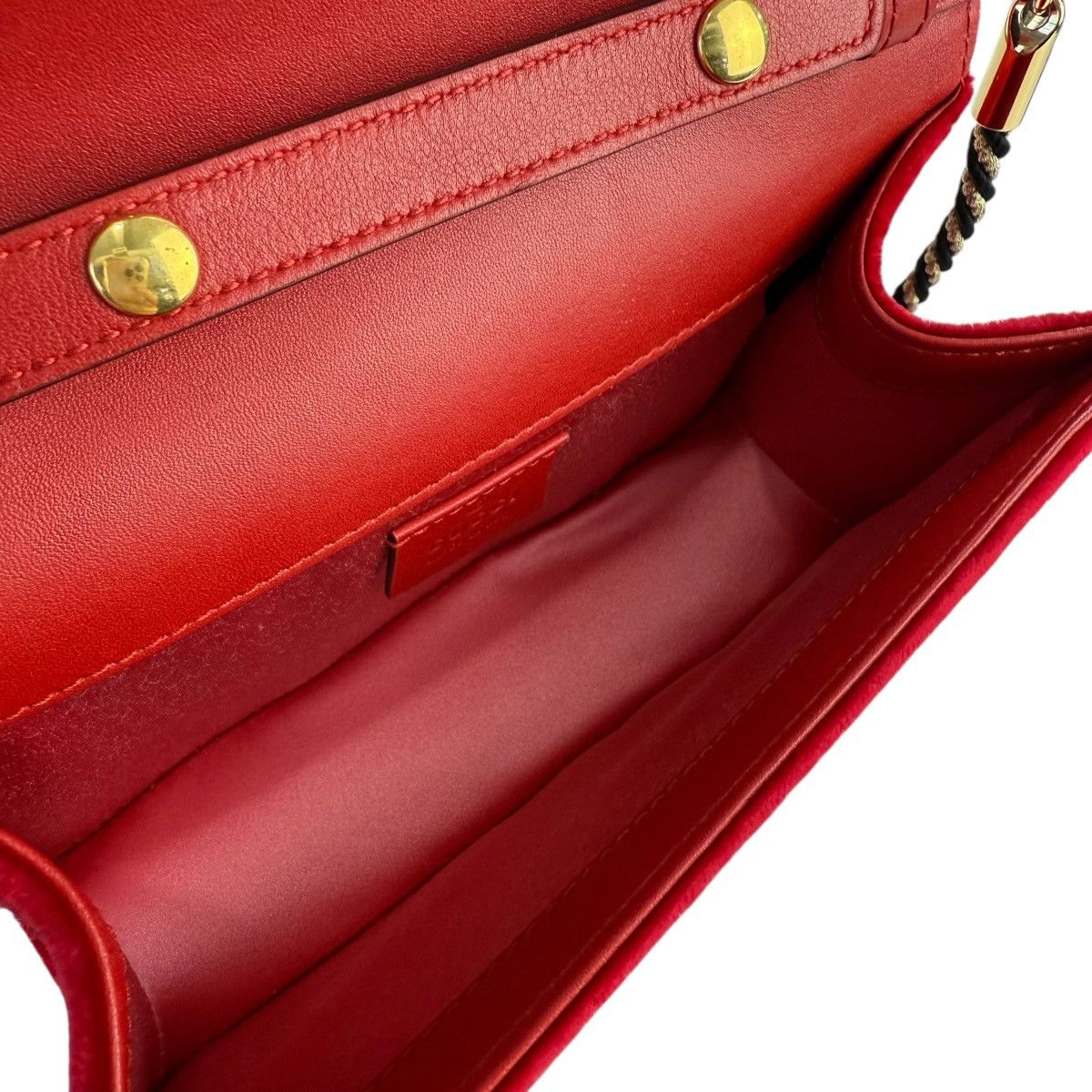 Gucci Gucci Red Velour G Rhinestone Shoulder Bag Size ONE SIZE - 8 Thumbnail