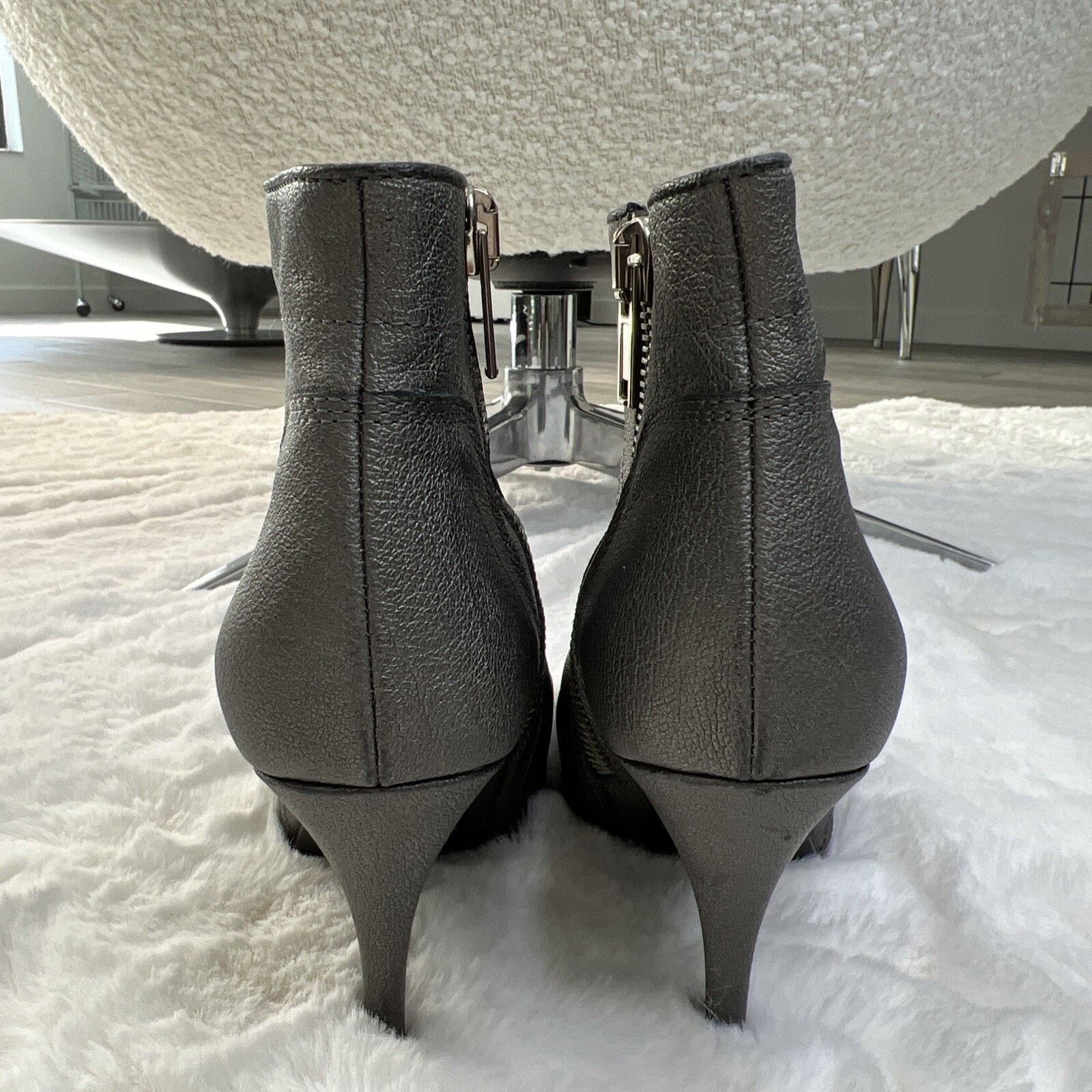 Rick Owens RICK OWENS-Leather Metallic Bootie/Heel’s- 37Made In Italy Size US 7 / IT 37 - 5 Thumbnail