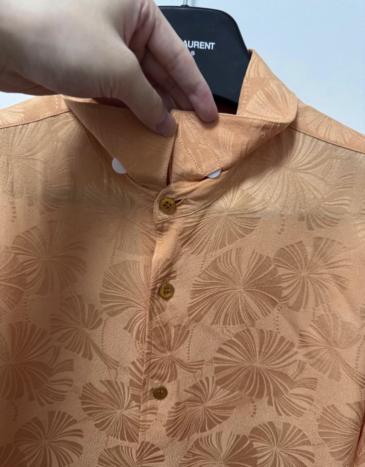 Saint Laurent Paris Saint Laurent 21SS Runway Silk All-Over Hibiscus Print Shirt Size US M / EU 48-50 / 2 - 5 Thumbnail