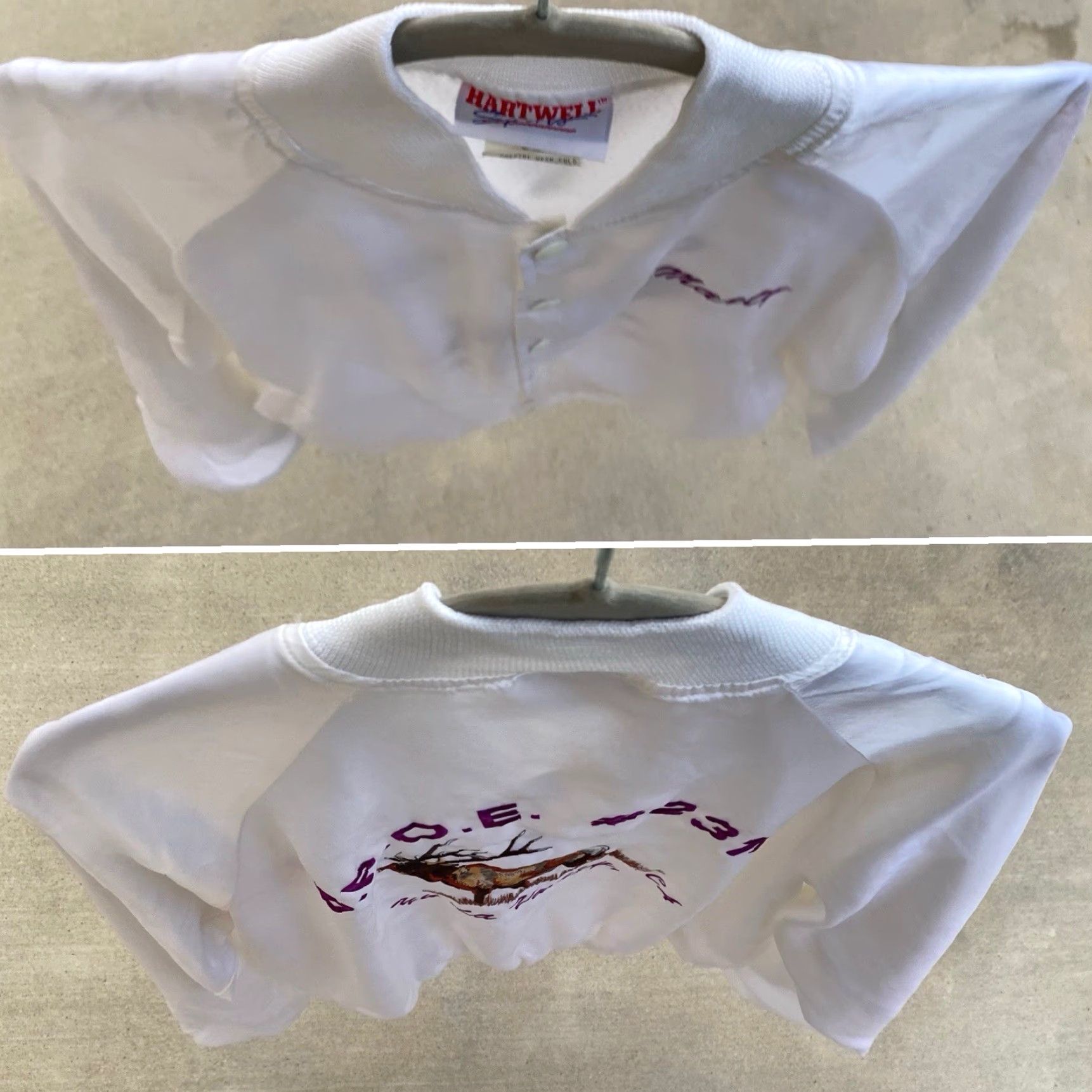 Vintage VINTAGE Hartwell Sports Jacket Elks Bomber Satin Satin Jacket White USA Large L Men Stand-Up Collar Embroidered Yucca Valley CA Elk Sports Vintage Size US L / EU 52-54 / 3 - 4 Thumbnail