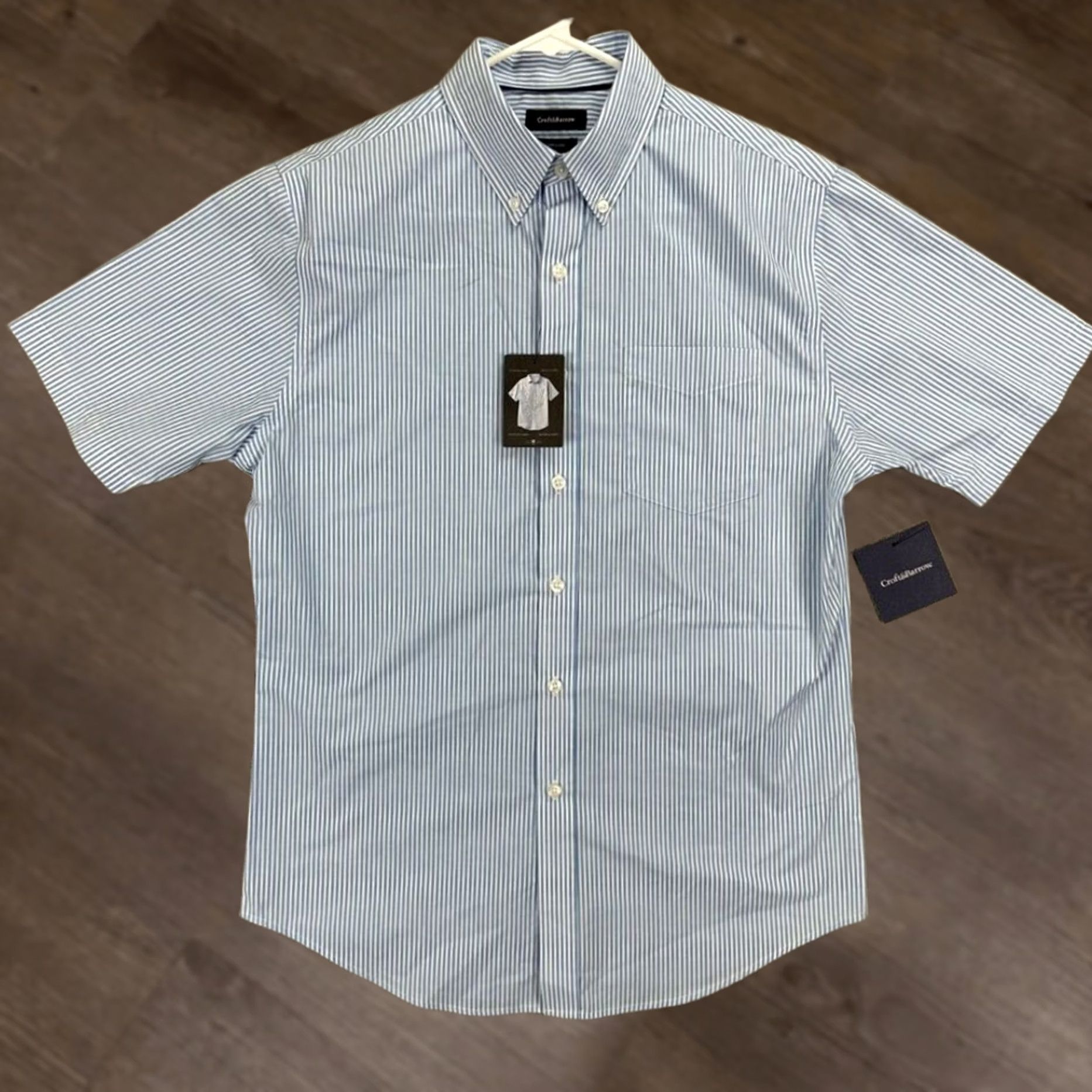 Croft & Barrow Croft Barrow Shirt Men Small Blue Striped Easy Care Button-Down Casual Size US S / EU 44-46 / 1 - 1 Thumbnail
