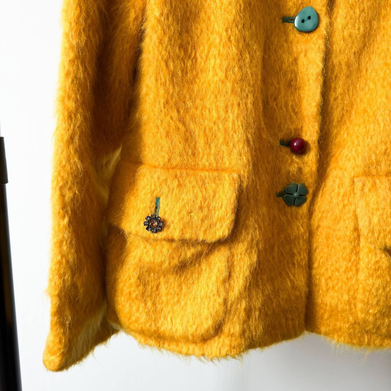 Moschino Moschino Cheap&Chic Mohair Yellow Fuzzy Blazer Size M / US 6-8 / IT 42-44 - 6 Thumbnail