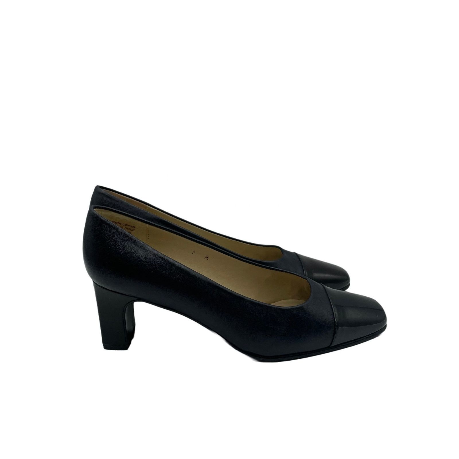 Etienne Aigner Etienne Aigner Strada Black Leather Patent Pumps Heels 7 Size US 7 / IT 37 - 1 Thumbnail