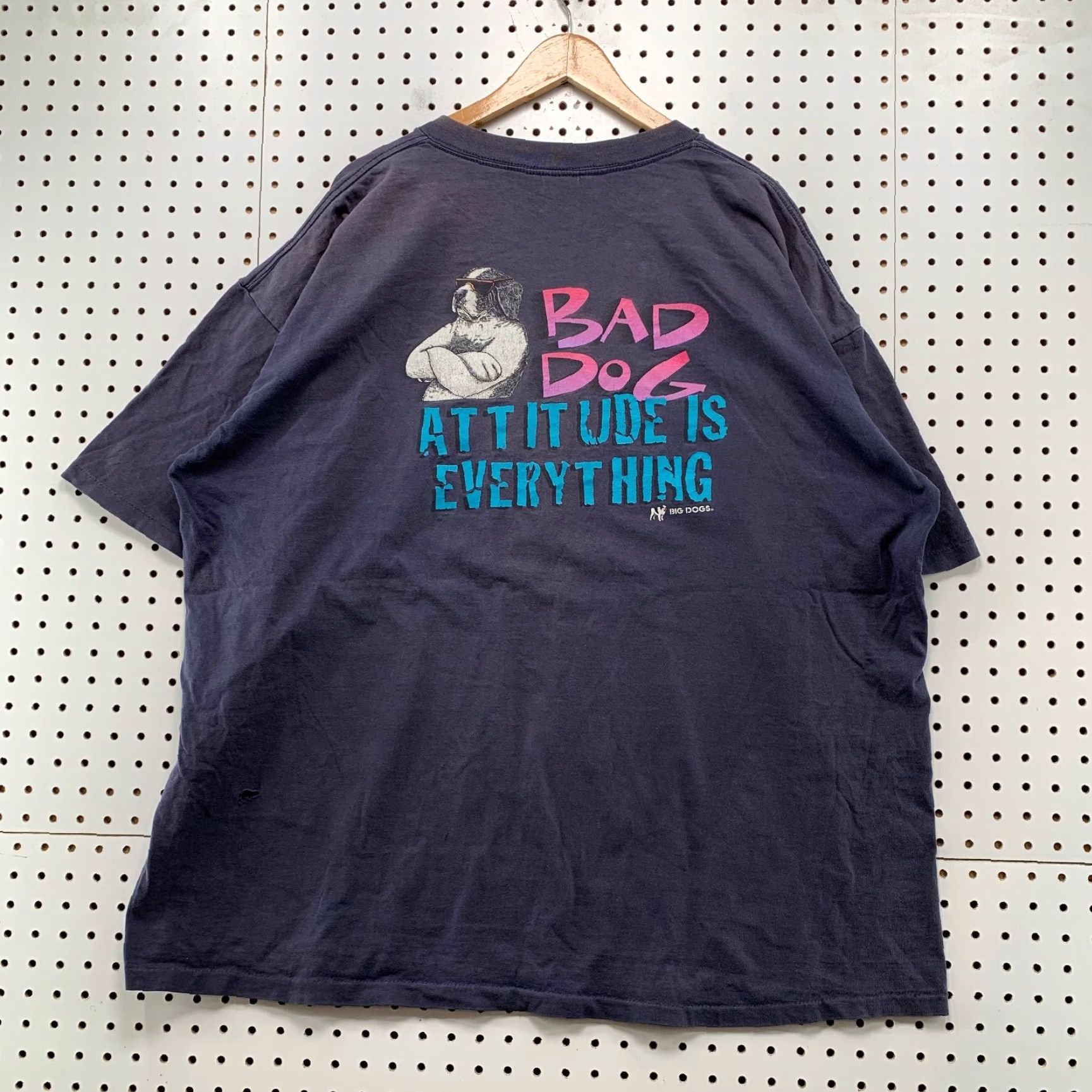 Big Dogs VINTAGE Big Dogs T Shirt Mens 3XL Blue 90s Single Stitch Attitude Made USA Size US XXL / EU 58 / 5 - 2 Thumbnail