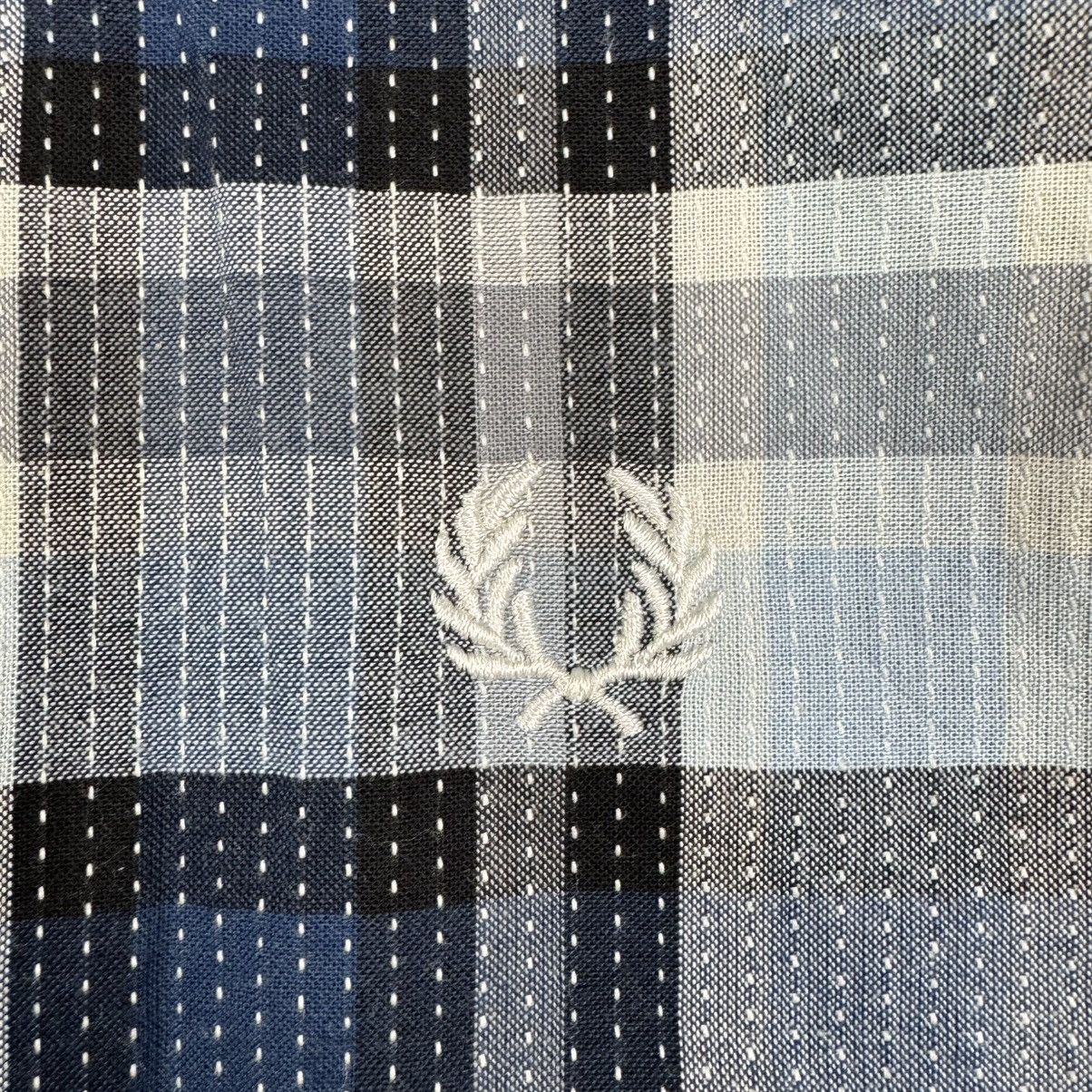 Fred Perry Fred Perry Men's Plaid Button-Down Shirt - Size M -Blue/Grey Size US M / EU 48-50 / 2 - 4 Thumbnail