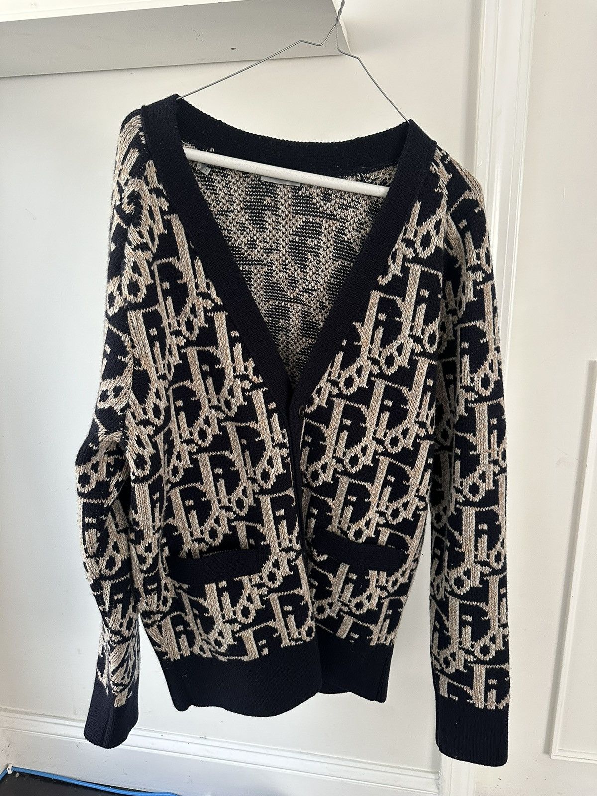 Dior Dior Oblique Logo All-Over Wool Cardigan Size US M / EU 48-50 / 2 - 2 Thumbnail