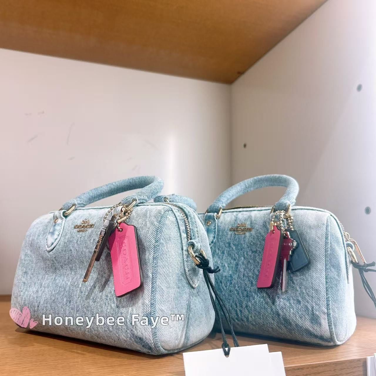 Coach Mini Rowan Crossbody Bag In Loved Denim With Charms CDY30 Size ONE SIZE - 4 Thumbnail