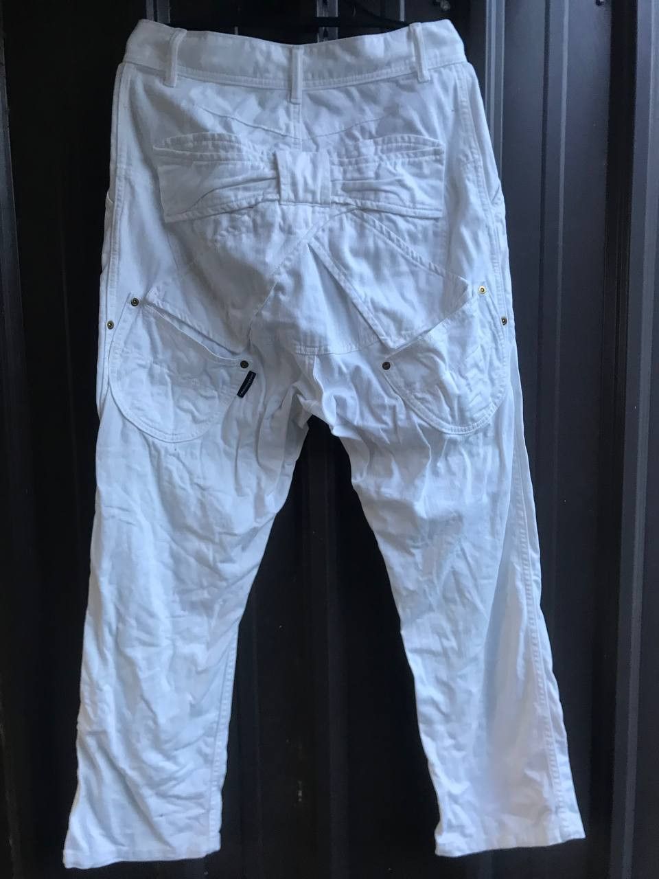 Issey Miyake × Japanese Brand × mercibeaucoup Mercibeaucoup Drop Crotch Big Patch Ribbon Baggy Pants Size US 30 / EU 46 - 4 Thumbnail