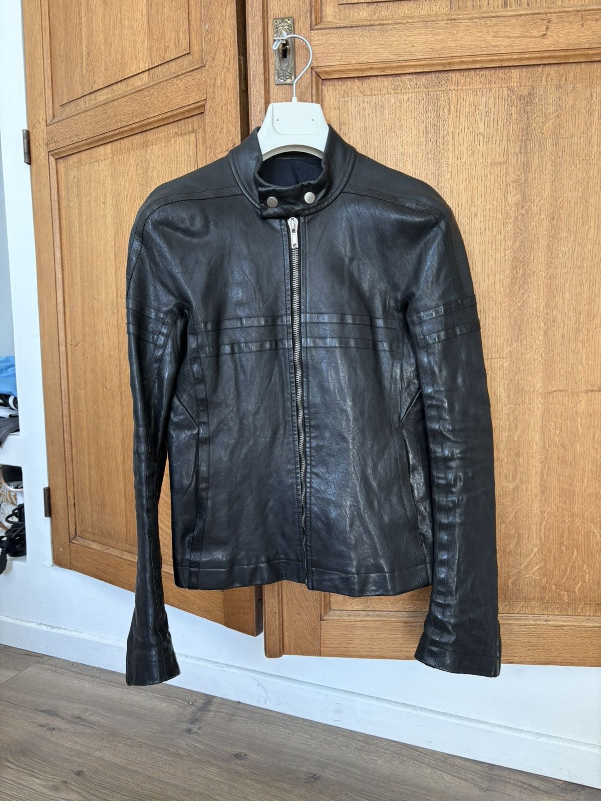 Rick Owens Rick Owens Mens Horned Devil Leather Biker Jacket